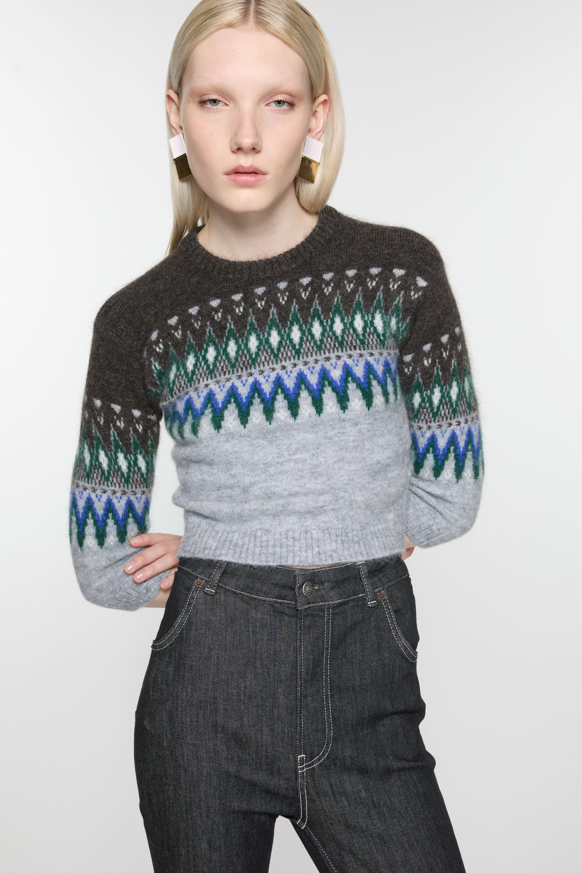 Acne Studios - クルーネックニット - マルチグレー