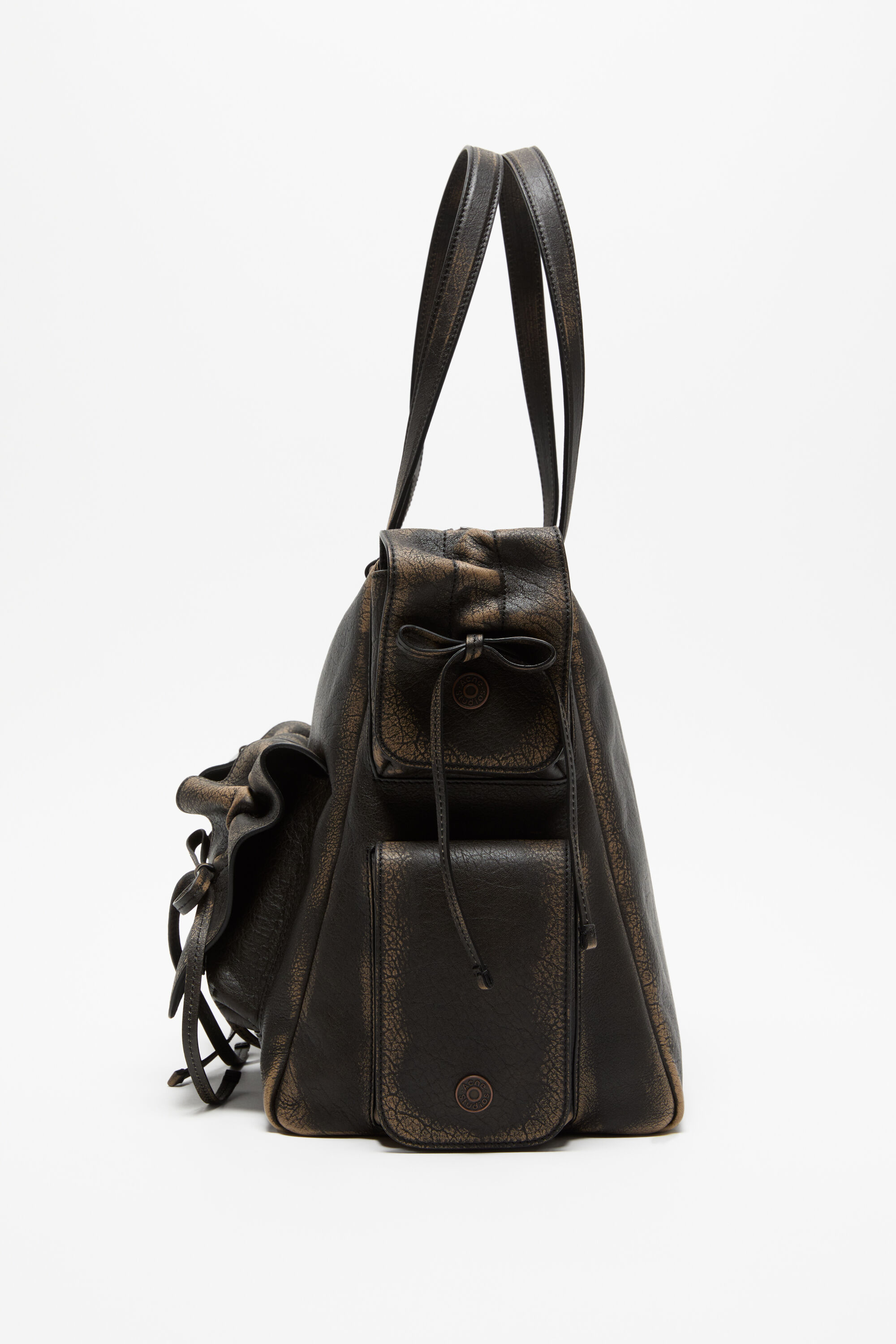 Acne Studios - Multipocket tote bag - Dark brown/beige