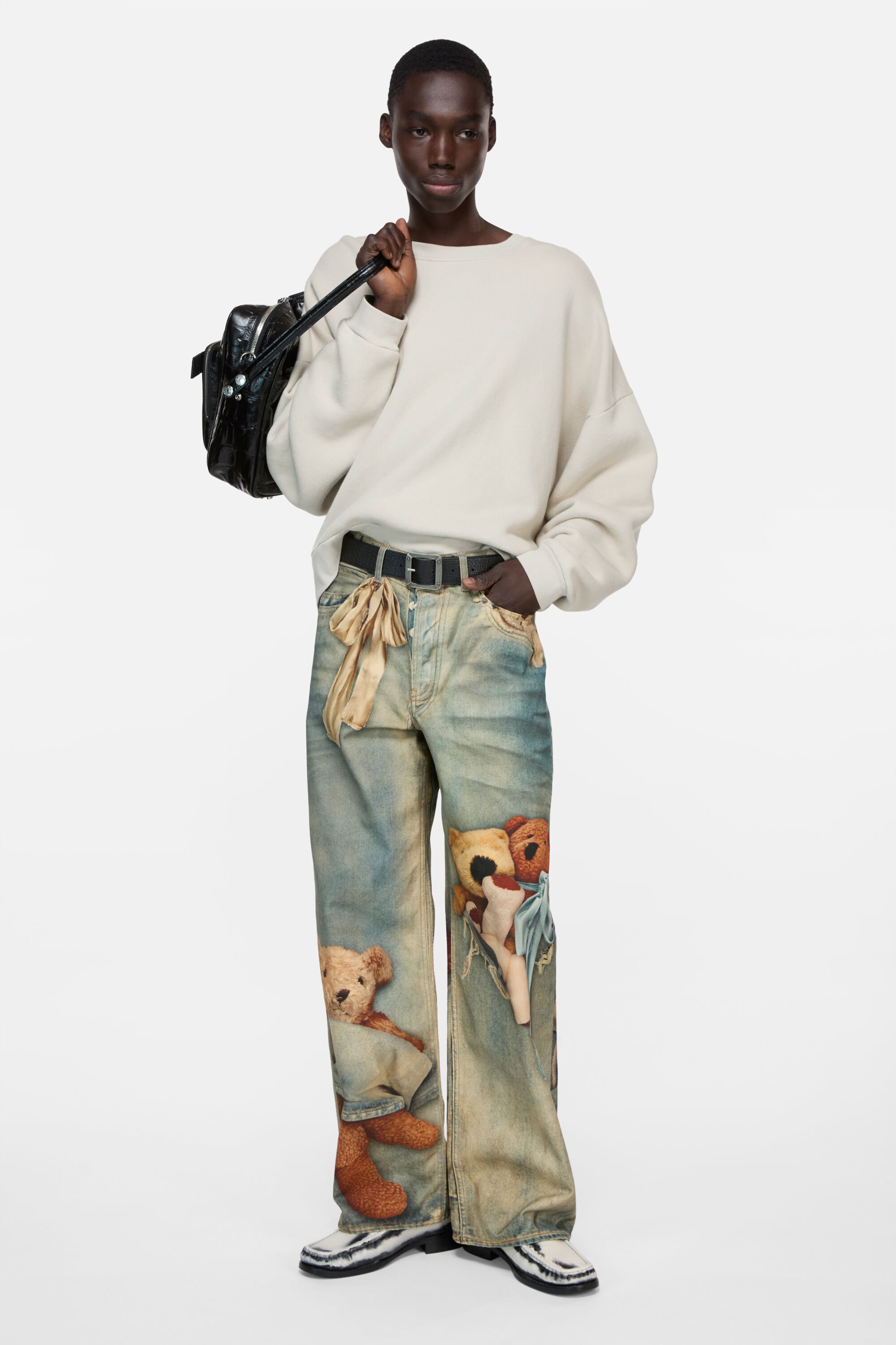 Acne Studios - Rubber logo fleece sweatshirt - Light taupe