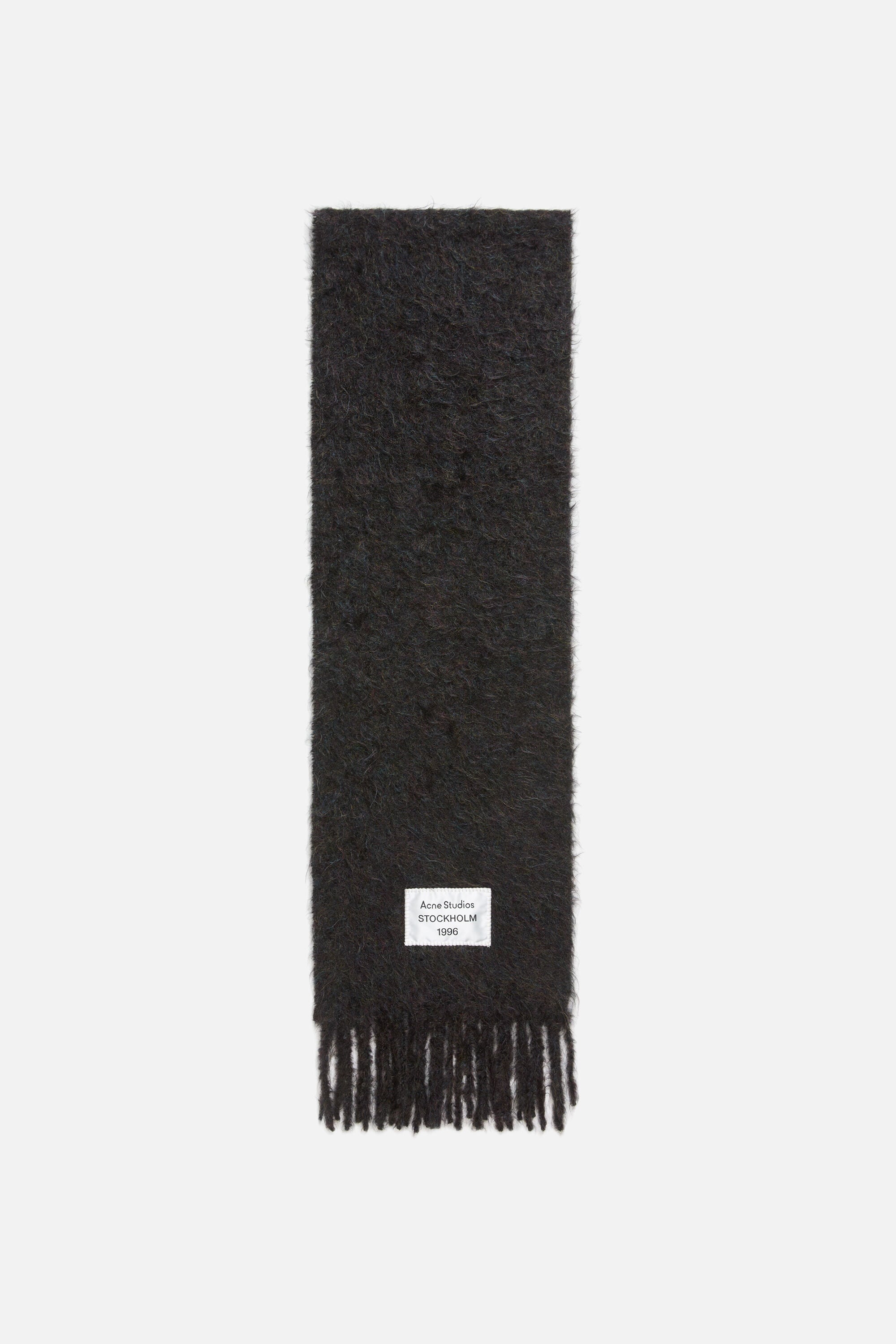 Acne Studios - ファジーウールスカーフ - ブラックメランジ