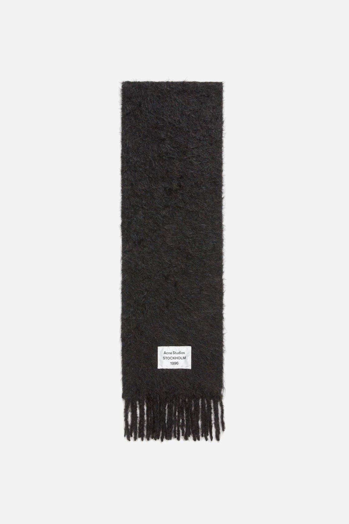 Fuzzy wool scarf, Black melange, 2000x