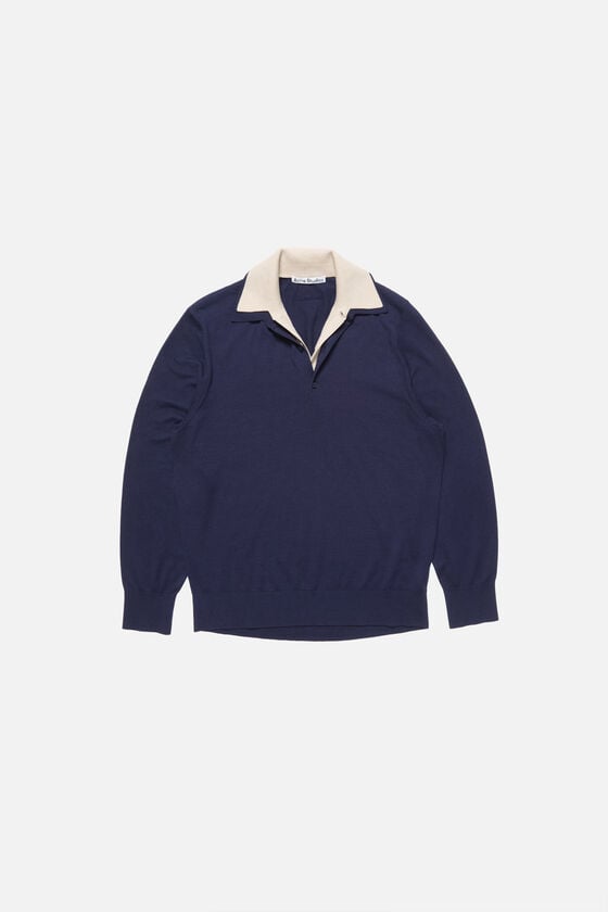FN-WN-KNIT000859, 海军蓝/米色