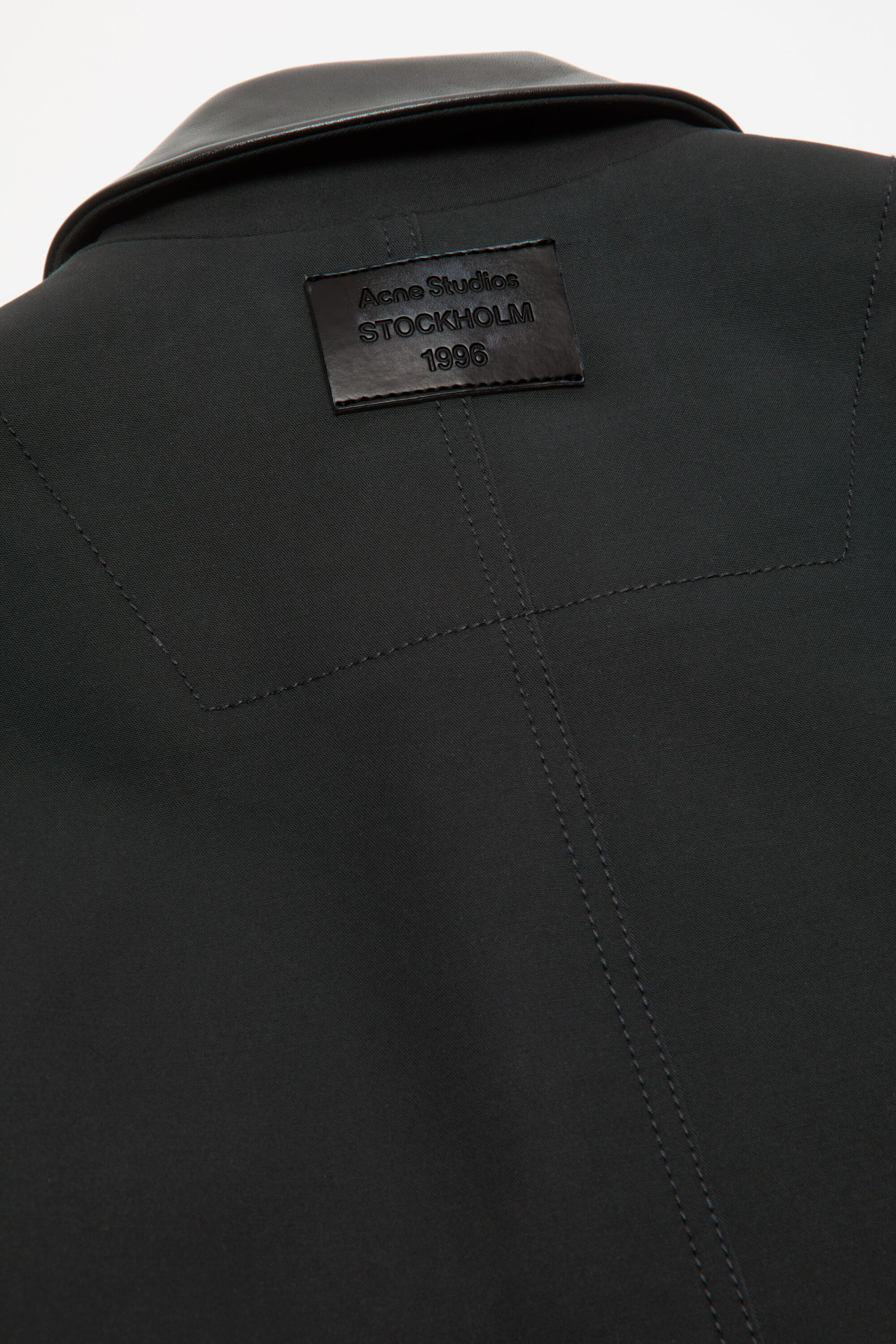 Acne Studios - レザーカラーボンバージャケット - ブラック