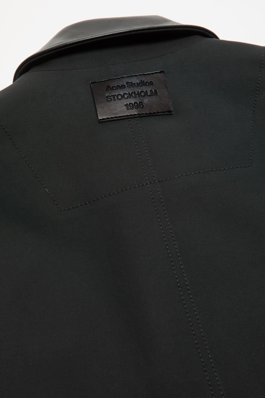 Bomber with leather collar, Black, 2000x