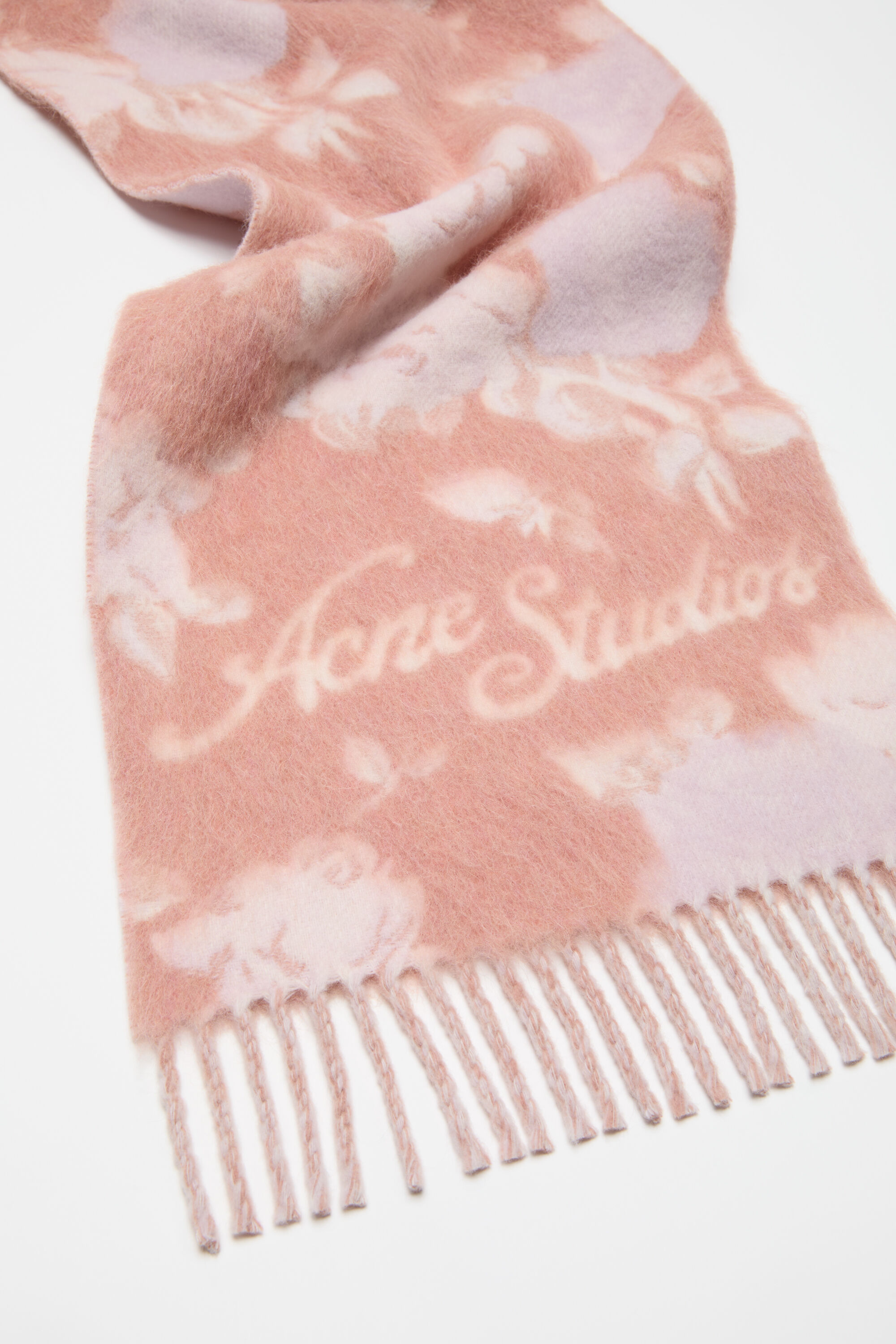 Acne Studios - Floral alpaca wool scarf - Pink