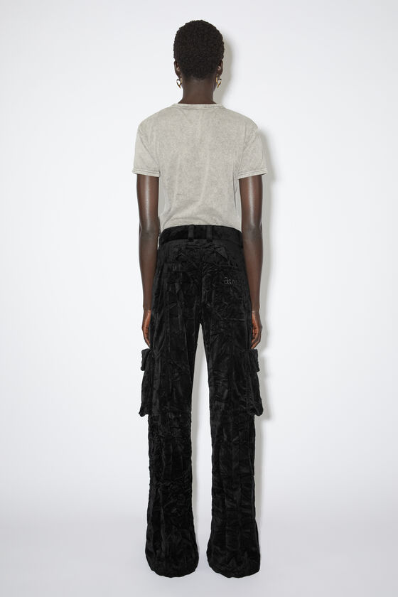 Acne Studios - Crinkled velvet cargo trousers - Black 