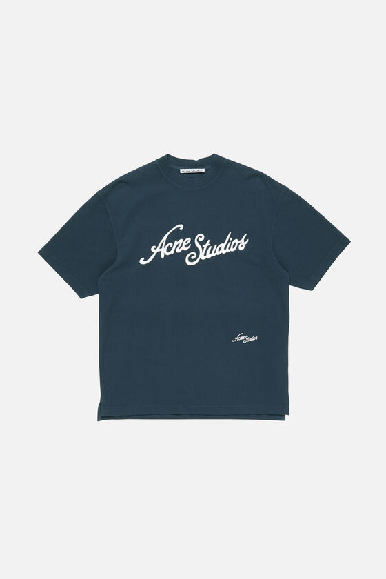 Acne Studios - ロゴTシャツ - リラックスフィット - ディープブルー
