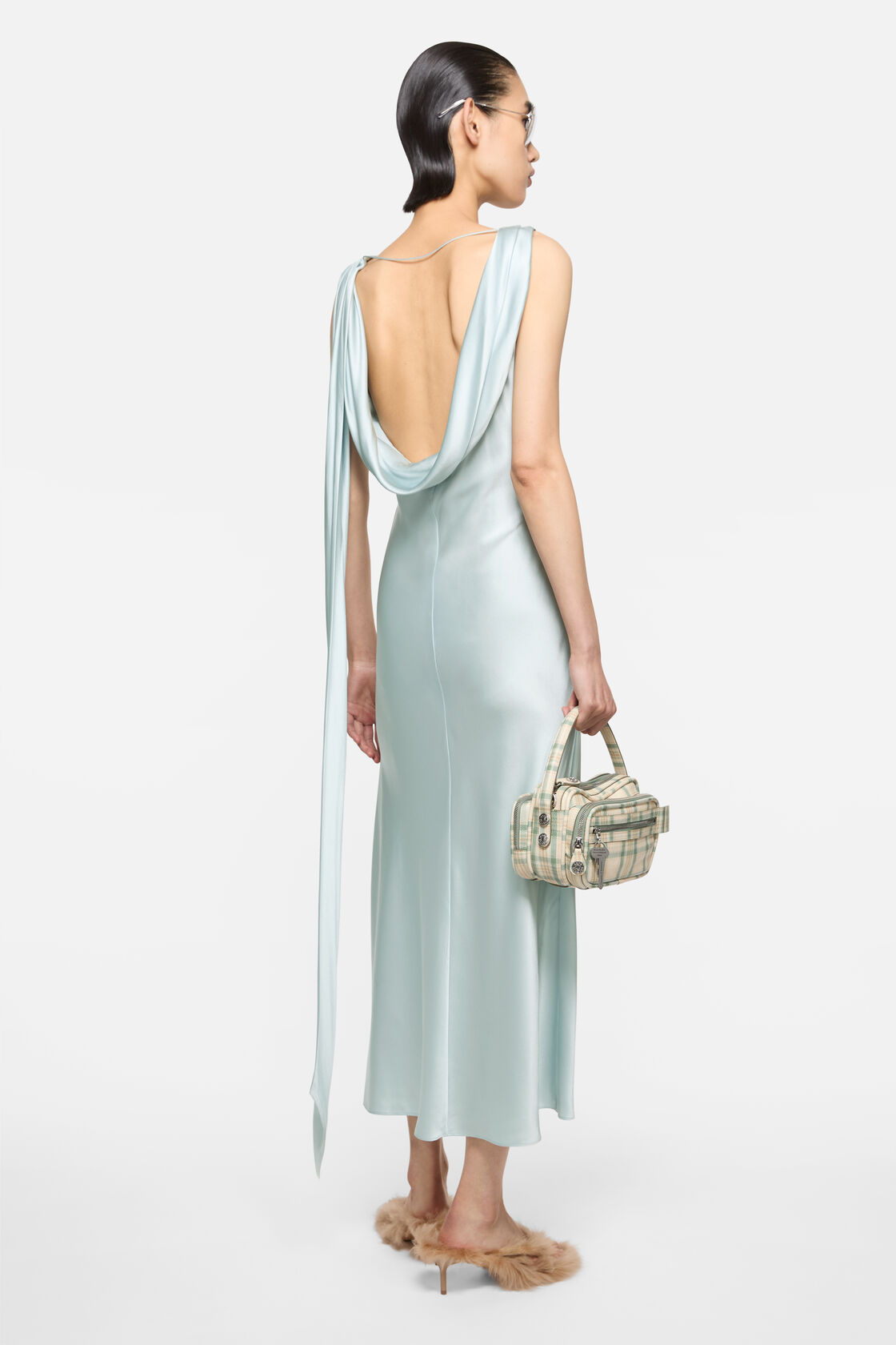 Silk tunic dress, Light blue, 2000x