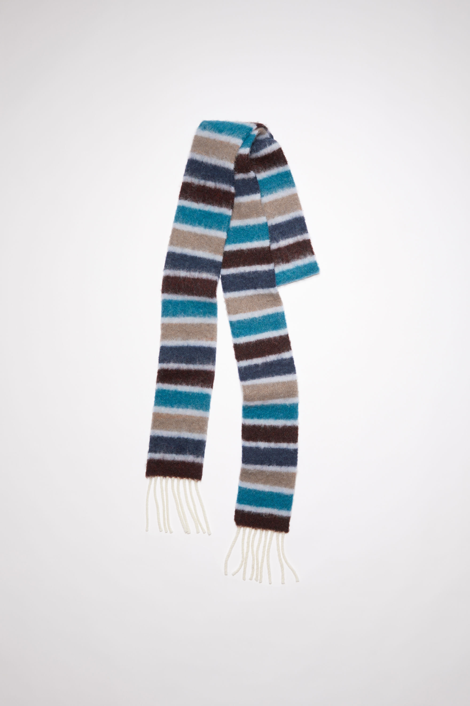 아크네 스튜디오 스카프 Acne Studios Wool-blend stripe long slim scarf - Blue/brown
