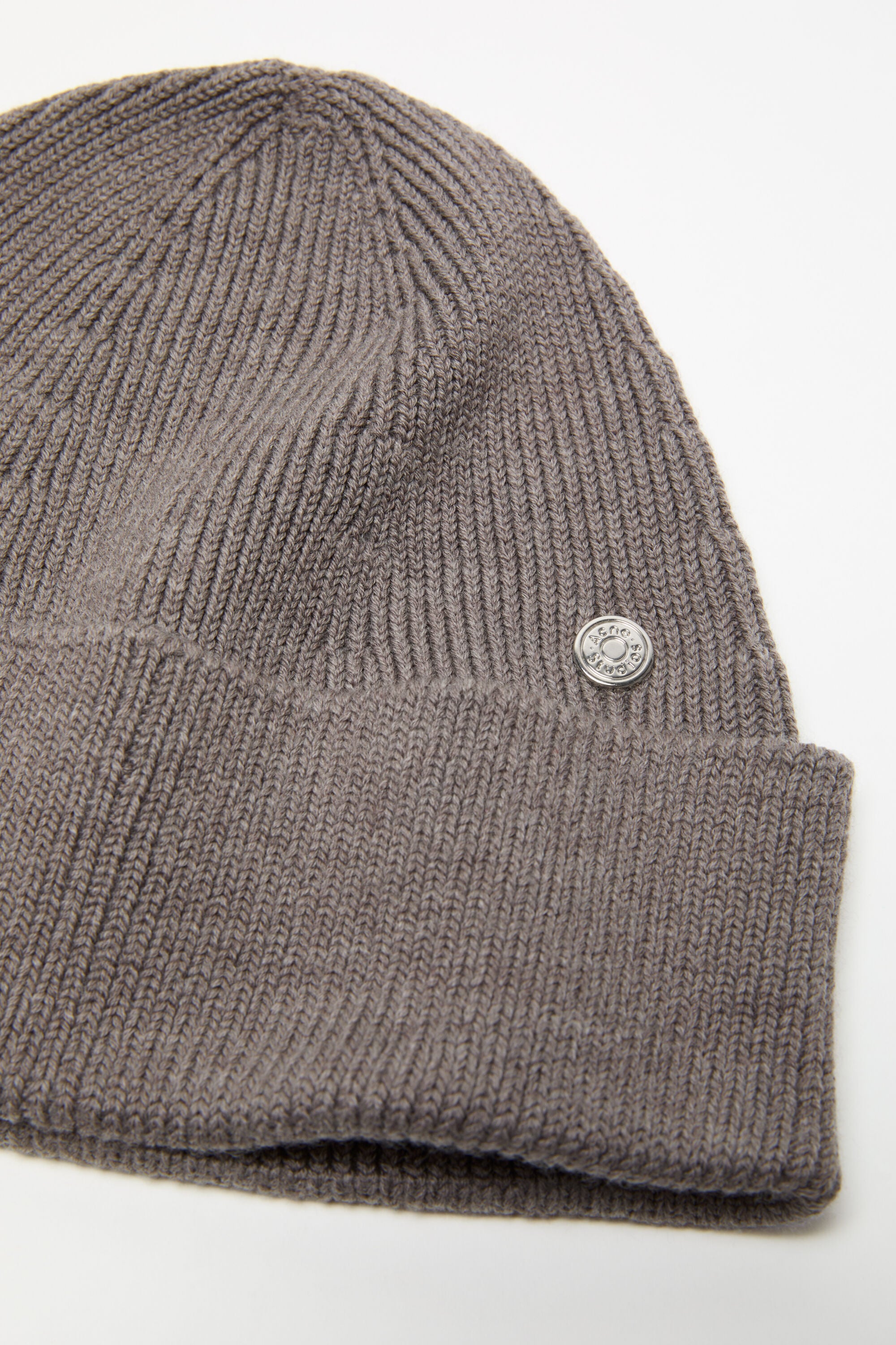 Acne Studios - Wool beanie with rivet - Warm Grey Melange