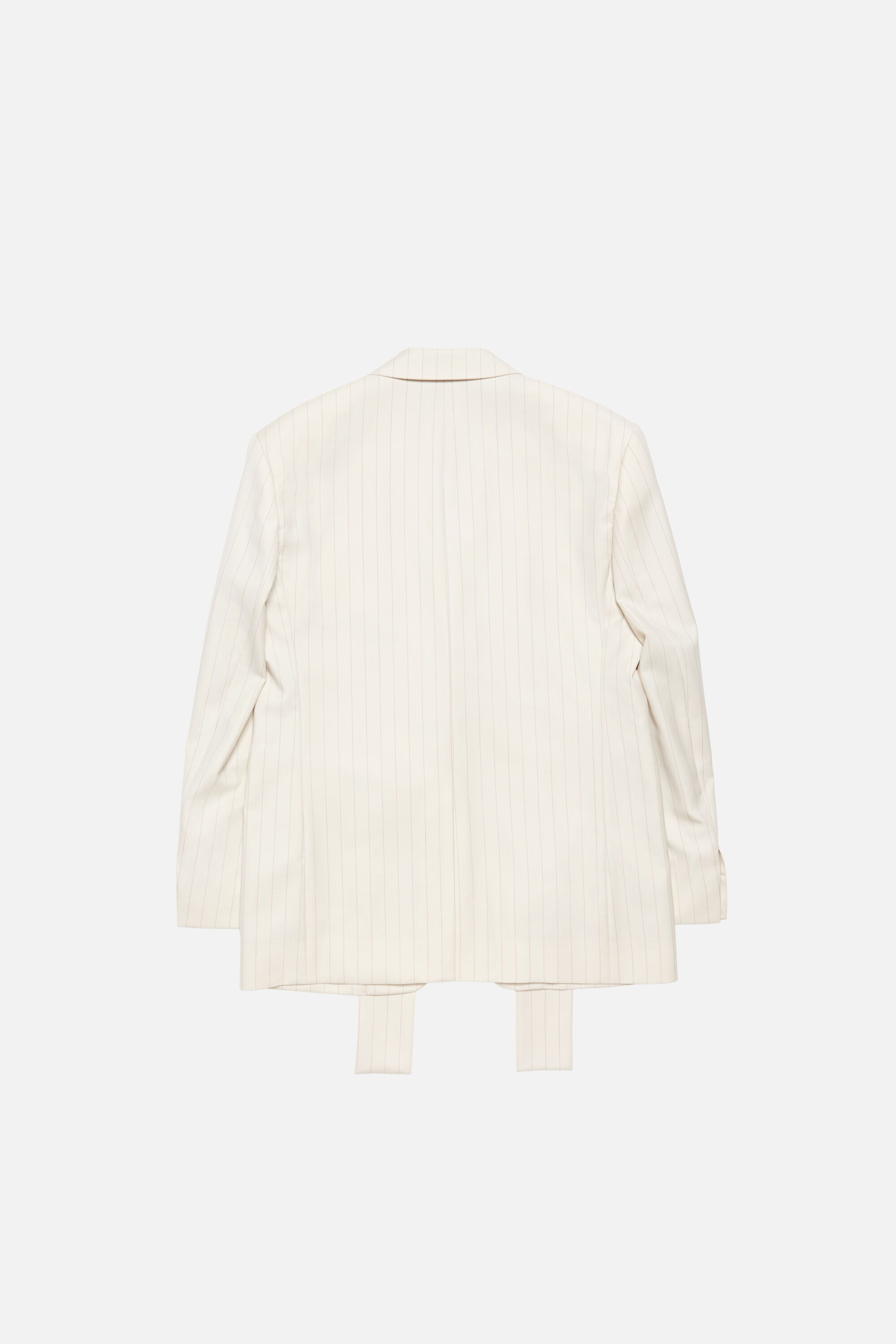 Acne Studios - スカーフ付きピンストライプブレザー - クリームベージュ