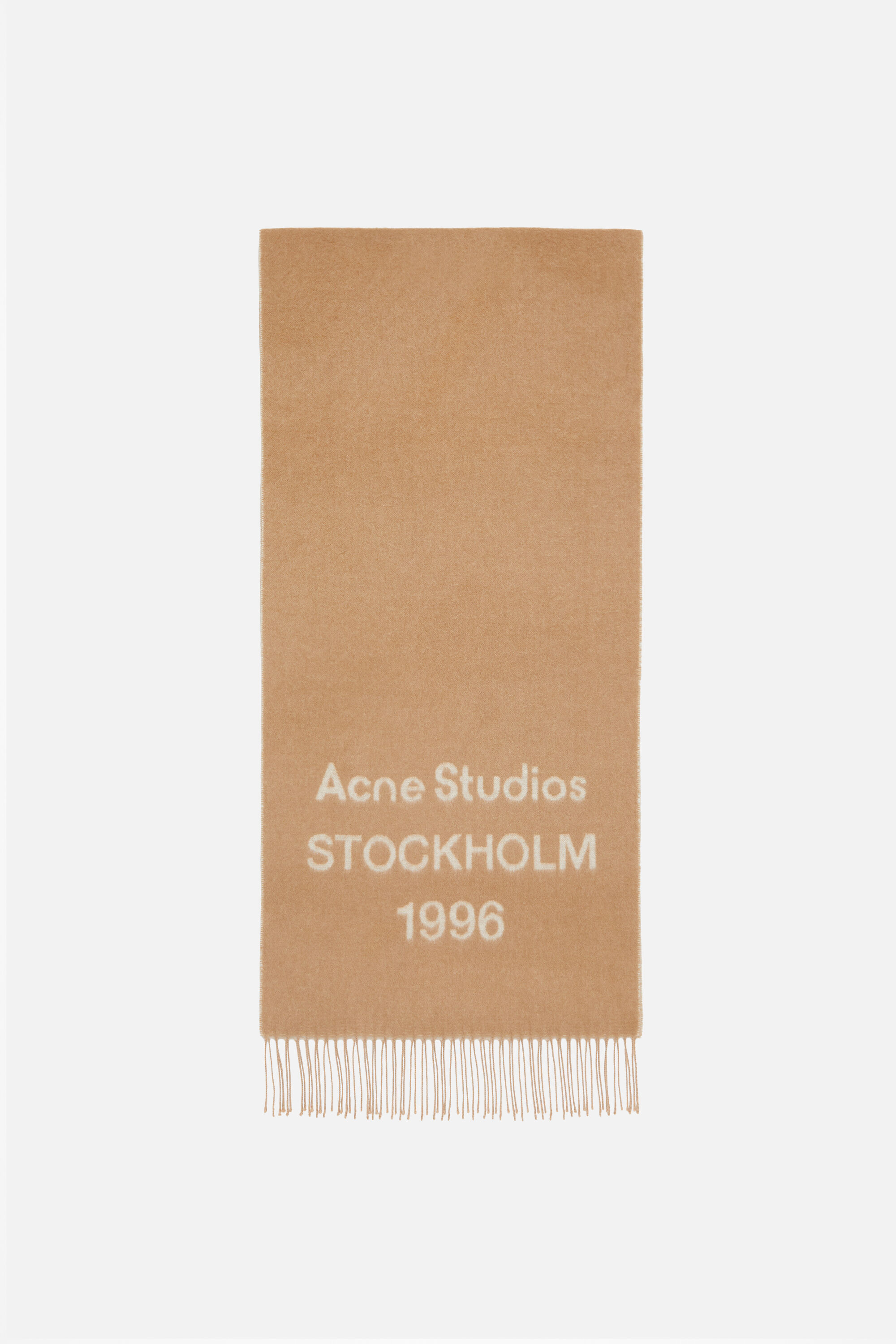 Acne Studios - Logo scarf - Wide - Camel/ecru