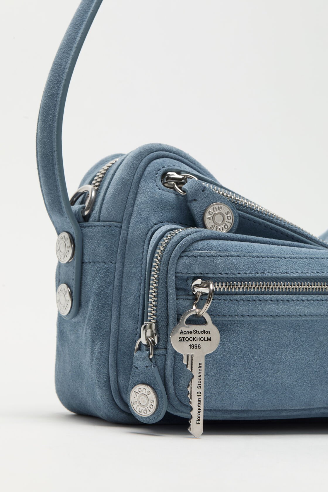 Camero Party Suede Bag, Denim Blue, 2000x