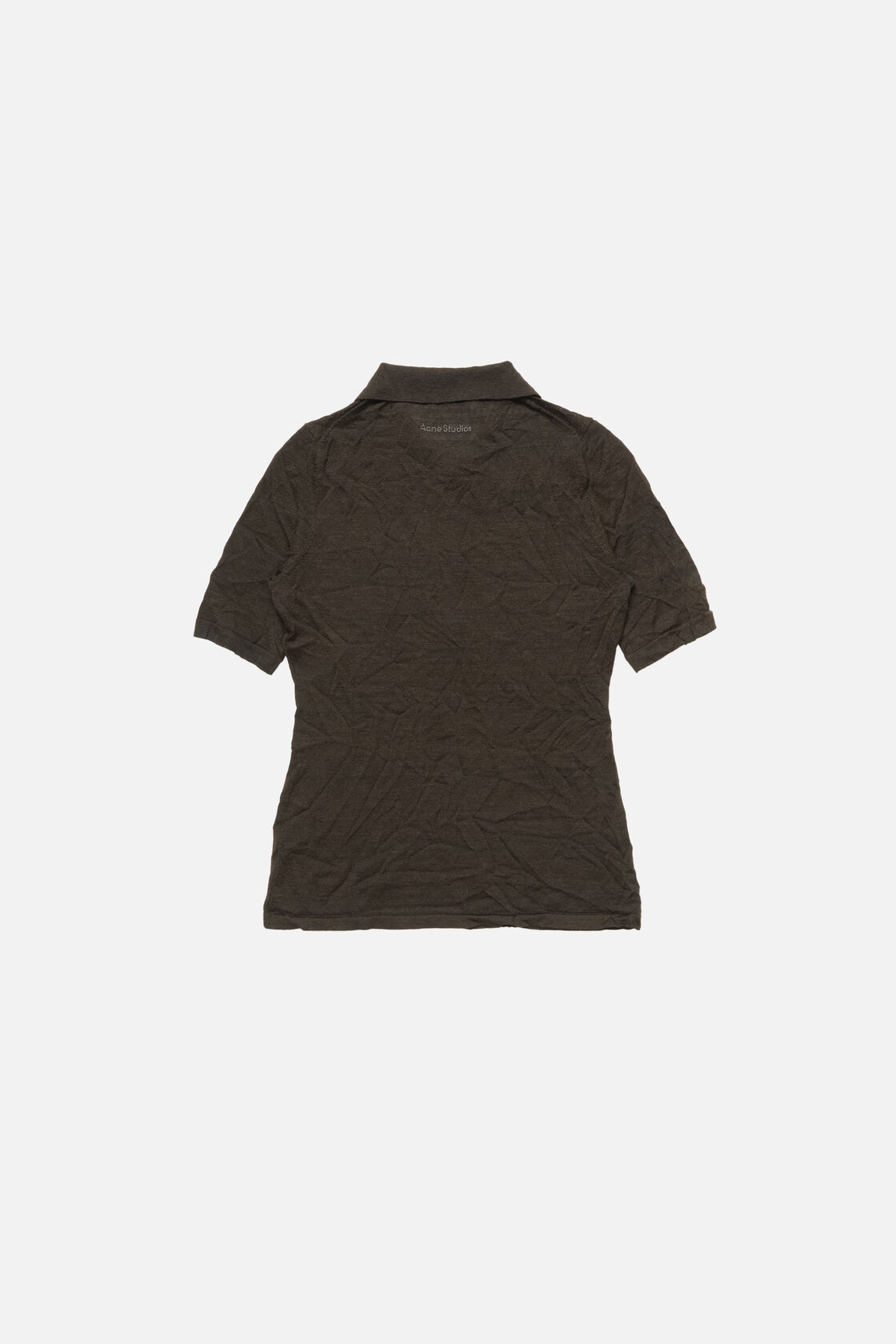 Silk polo knit, Dark brown melange, 2000x
