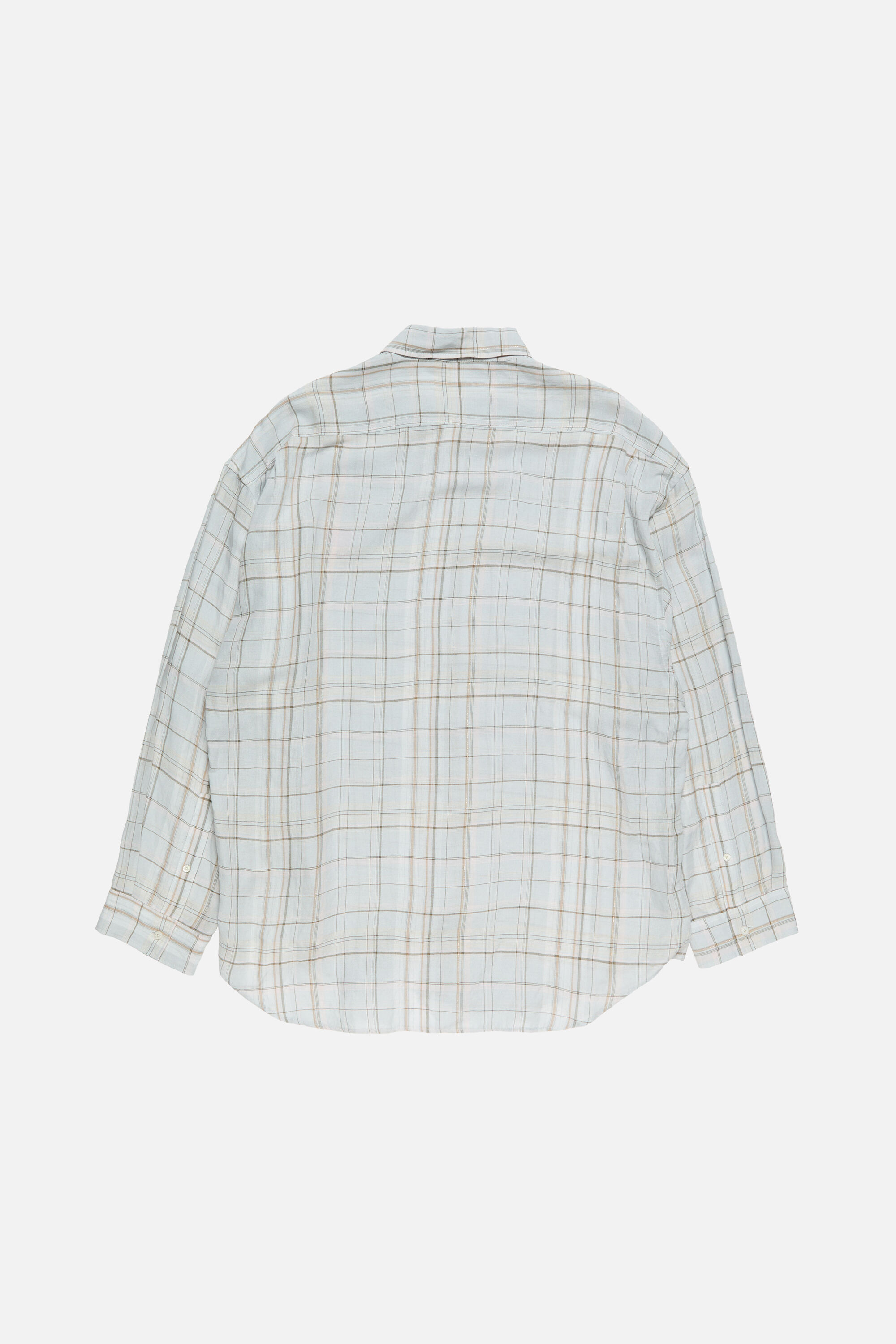 Acne Studios - Linen check button-up shirt - Grey/pink