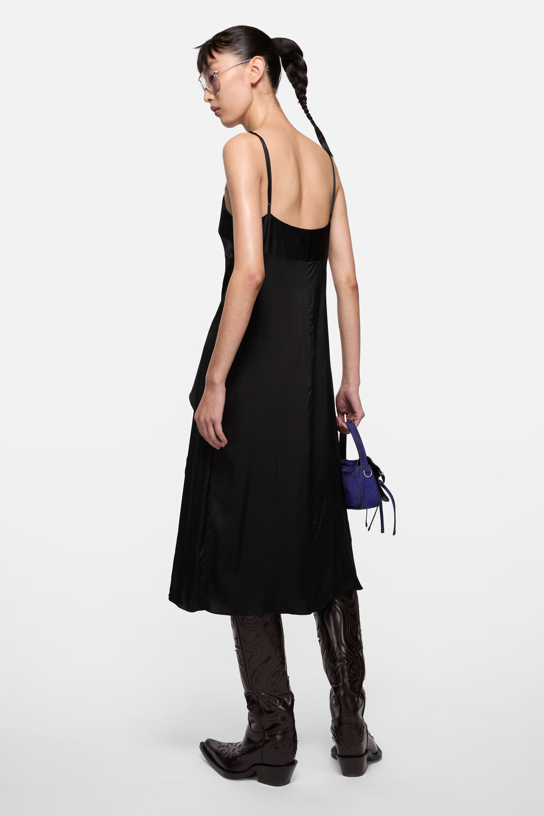 Satin dress, Black, 2000x