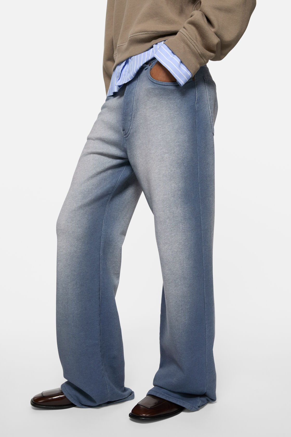 Printed fleece trousers, Grey Melange, 2000x