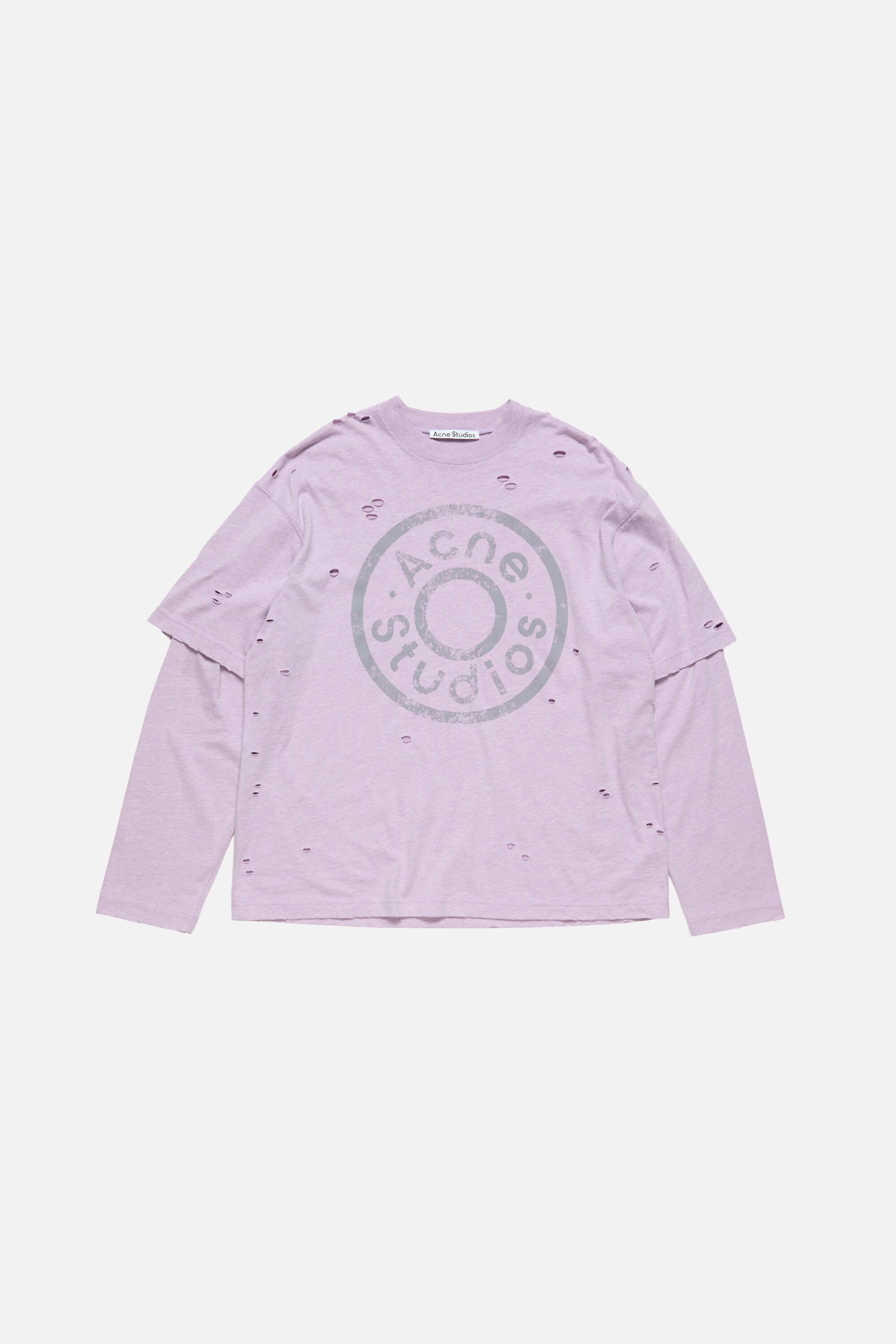 Acne Studios - レイヤードロゴTシャツ - フェイデッドパープル