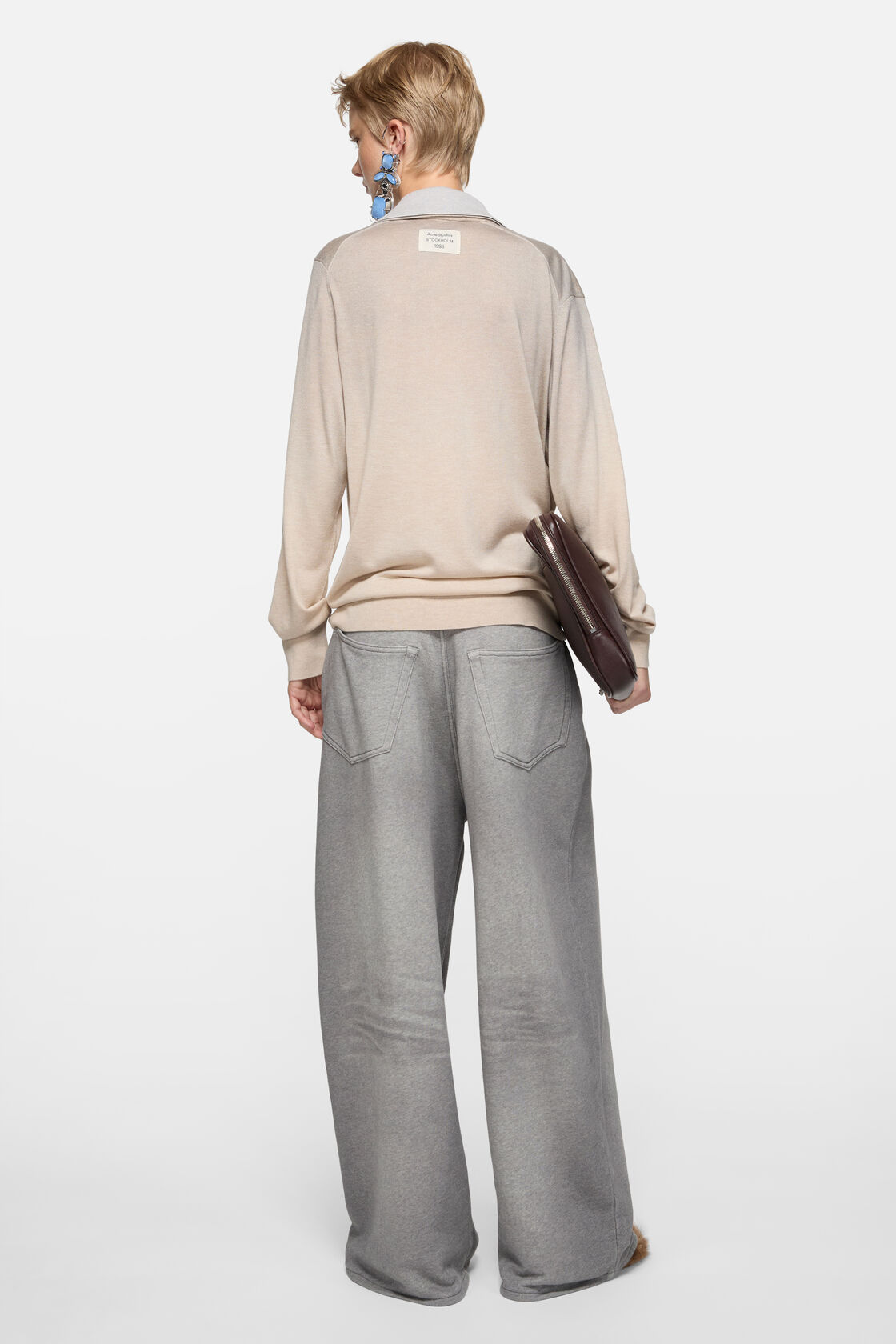 Fleece trousers, Light Grey Melange, 2000x