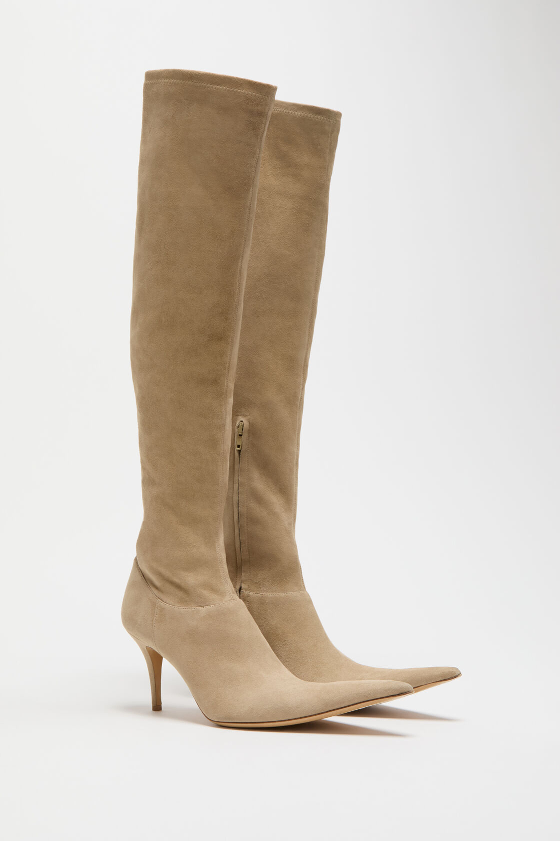 Stretch suede boot, Beige, 2000x