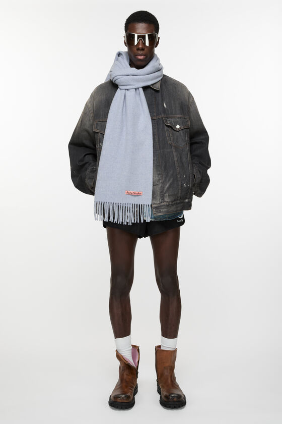 Acne Studios - フリンジウールスカーフ - ナロー - パウダーブルー  