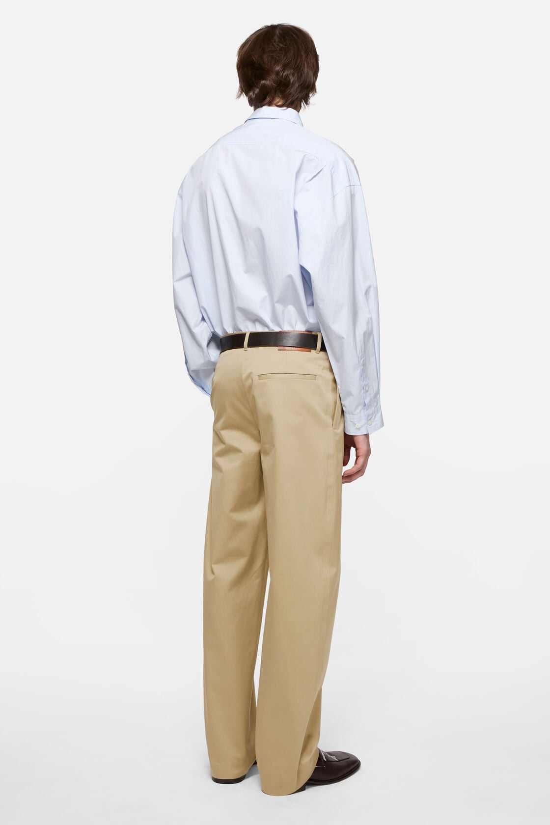 Cotton satin trousers, Dusty beige, 2000x