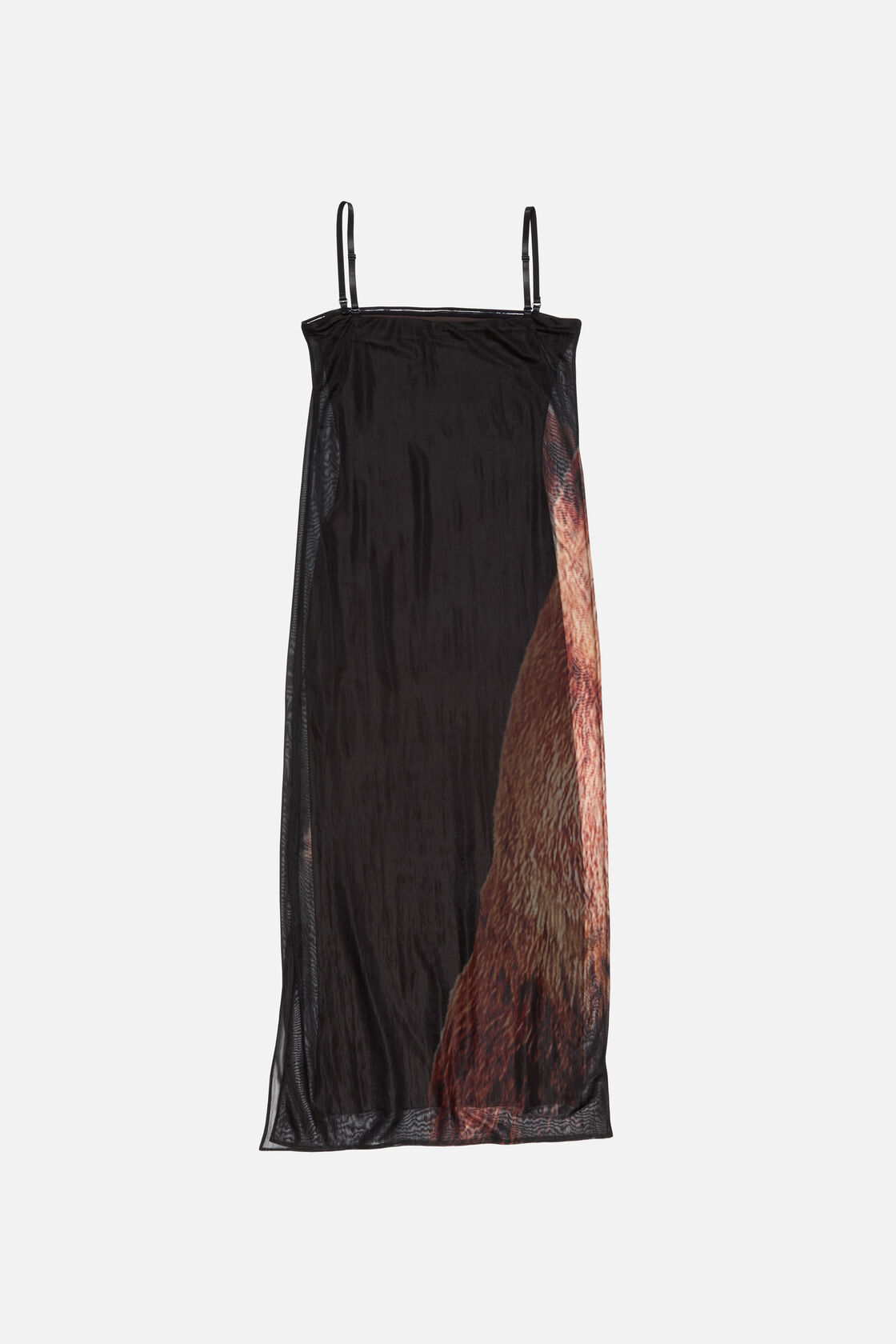 Sheer printed dress, Black/brown, 2000x