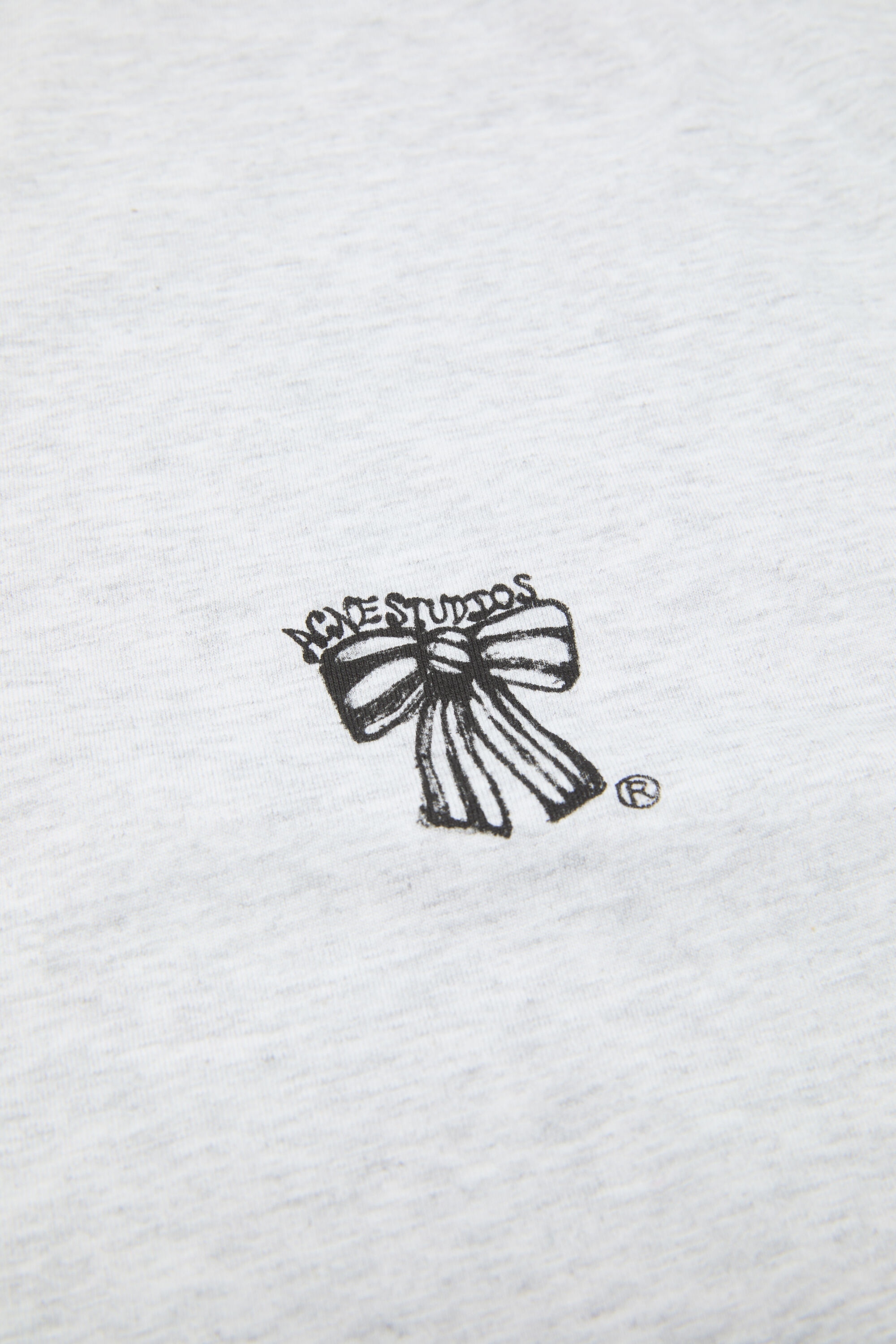 acneライトグレー Acne Studios - Bow logo t-shirt - Pale Grey Melange