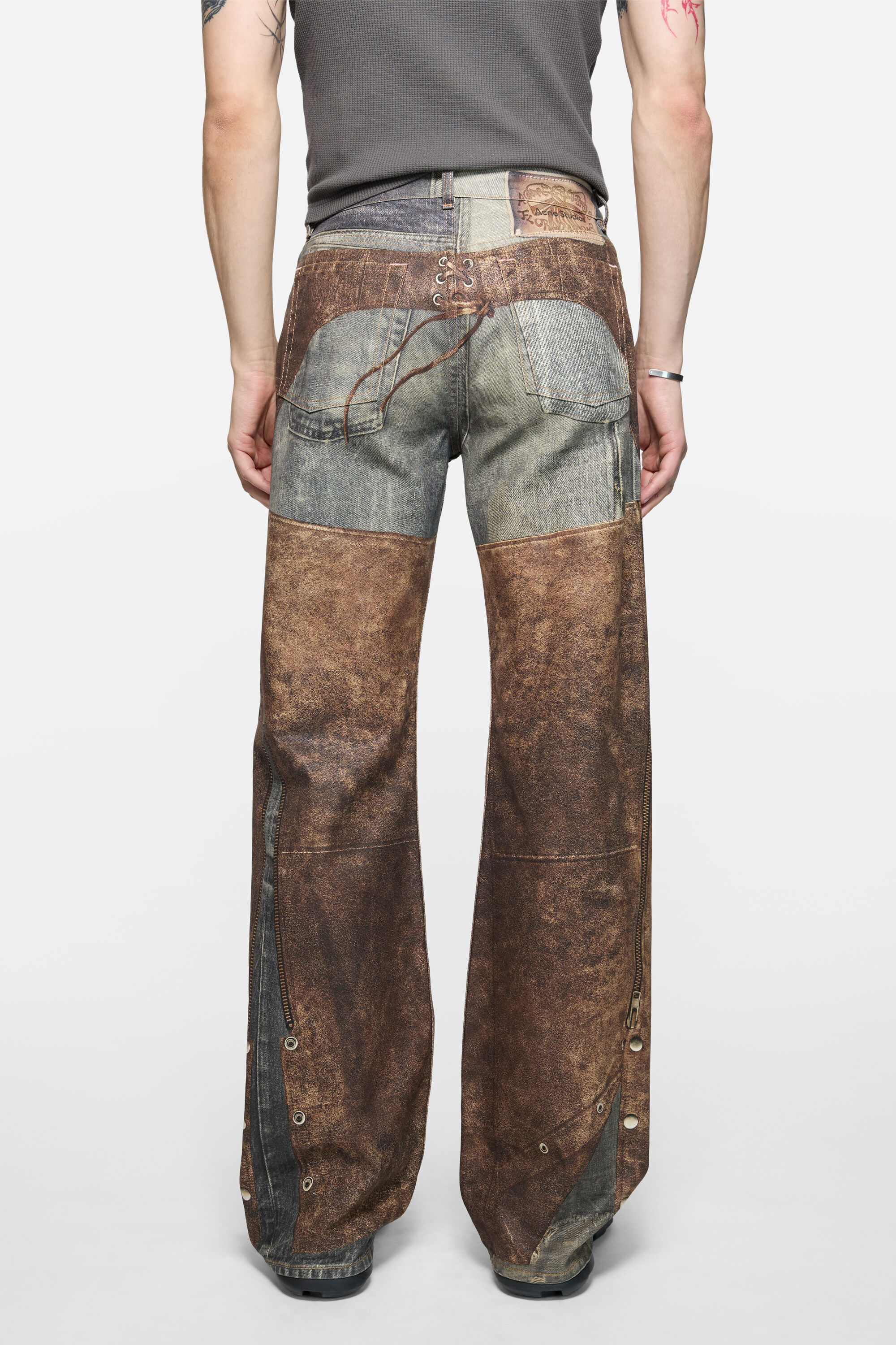 Acne Studios - Printed jeans - Regular fit - Blue/brown