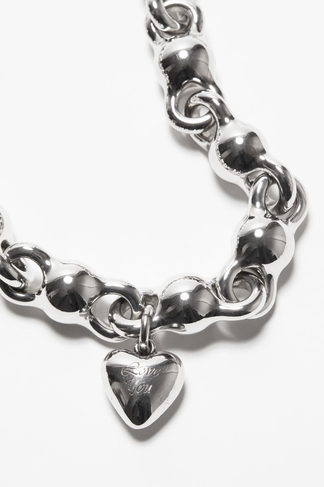 Heart charm necklace, Antique Silver, 2000x