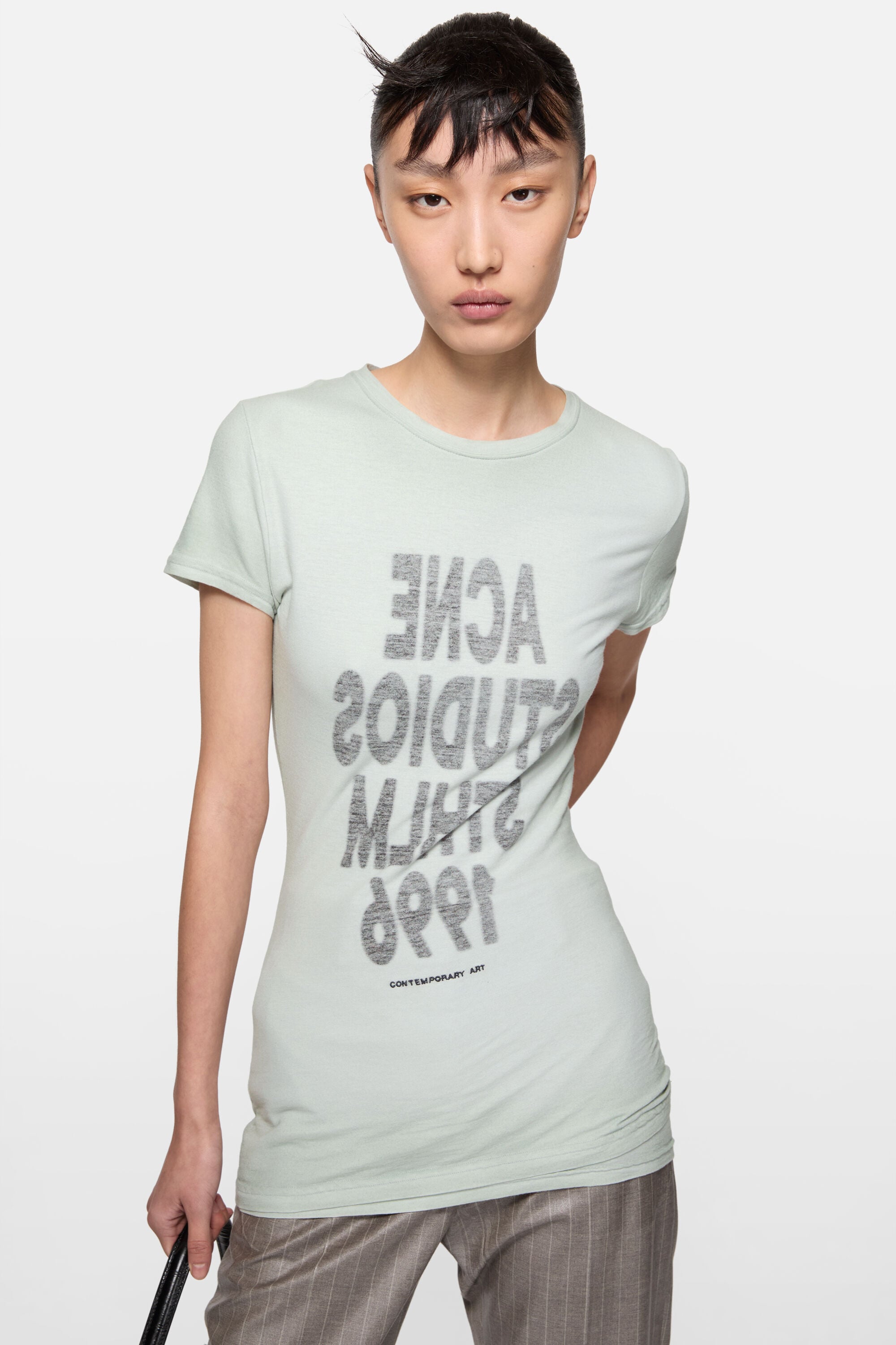 Acne Studios レイヤードロゴTシャツ ダークグレー Acne Studios - Acne Studios レイヤードロゴTシャツ ダークグレーの