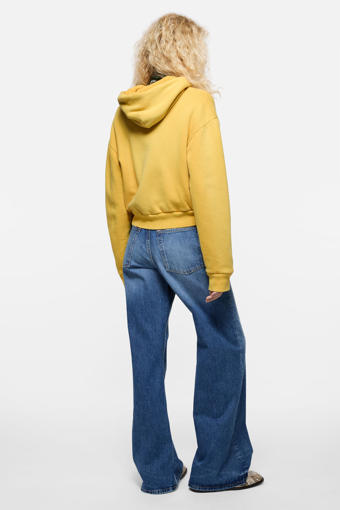 Sprayed zip hoodie, Mustard yellow, 2000x