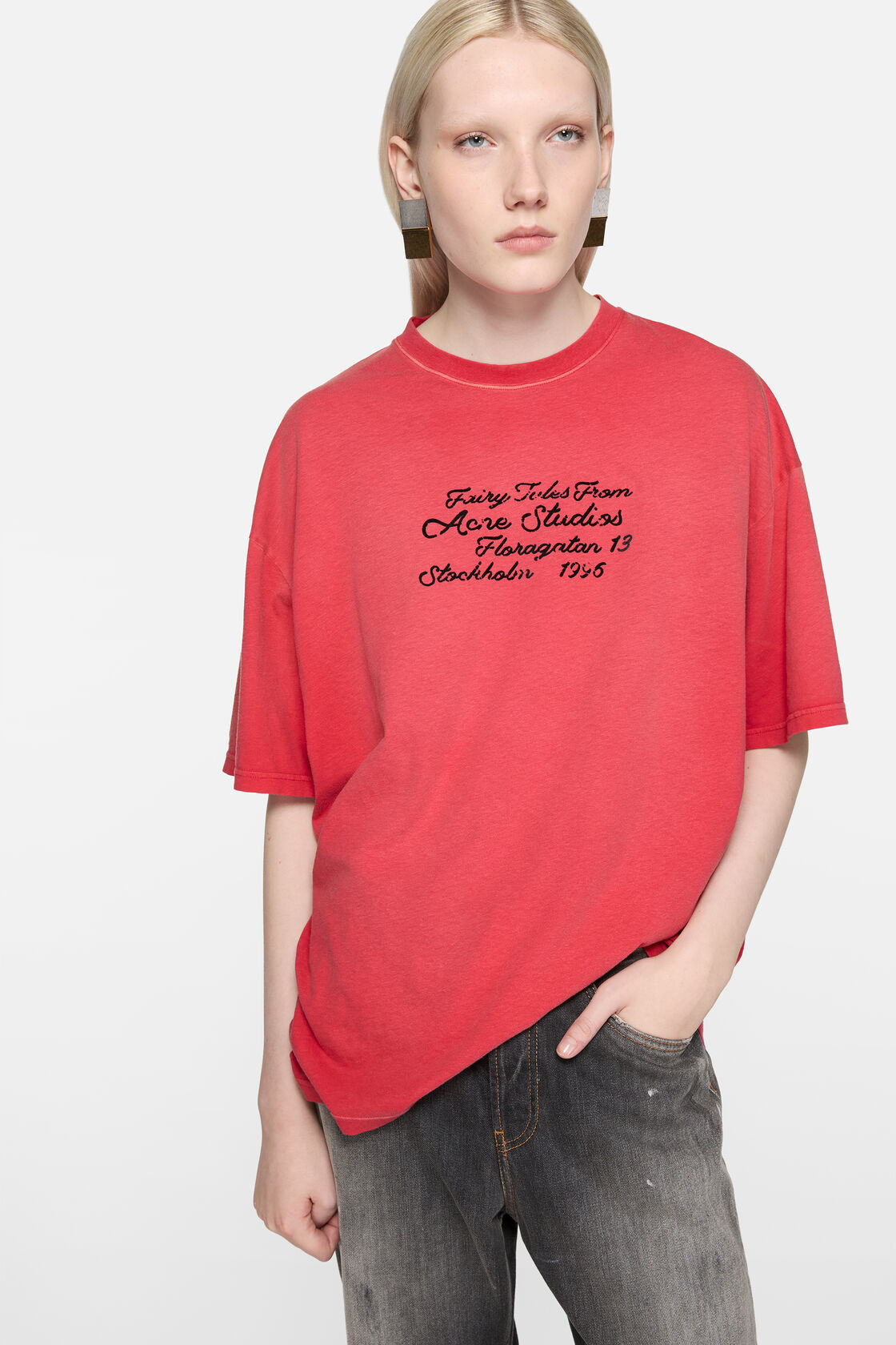 로고 티셔츠, 브라이트 레드, 2000x