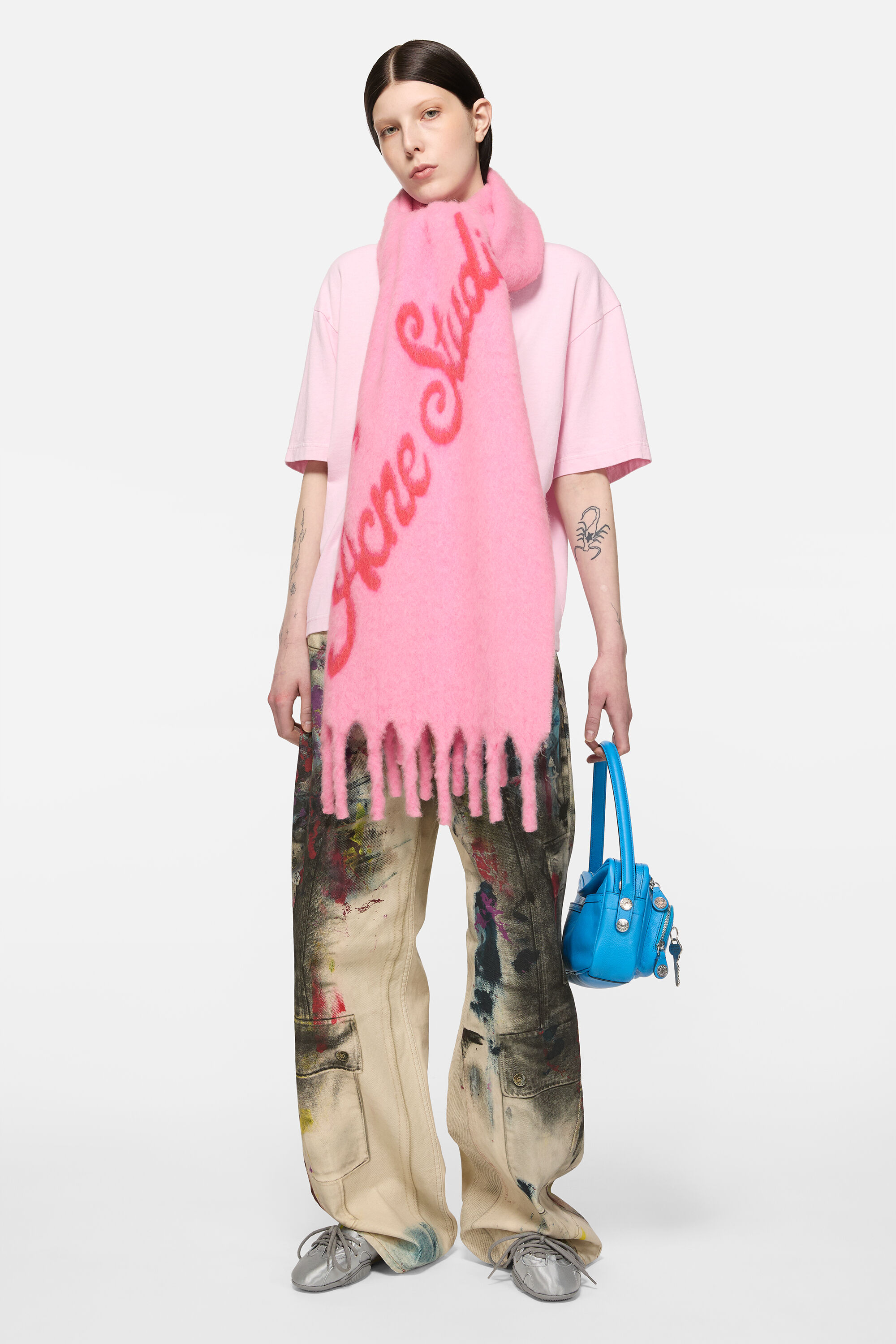 Acne Studios - Wool logo scarf - Pink/Fuchsia