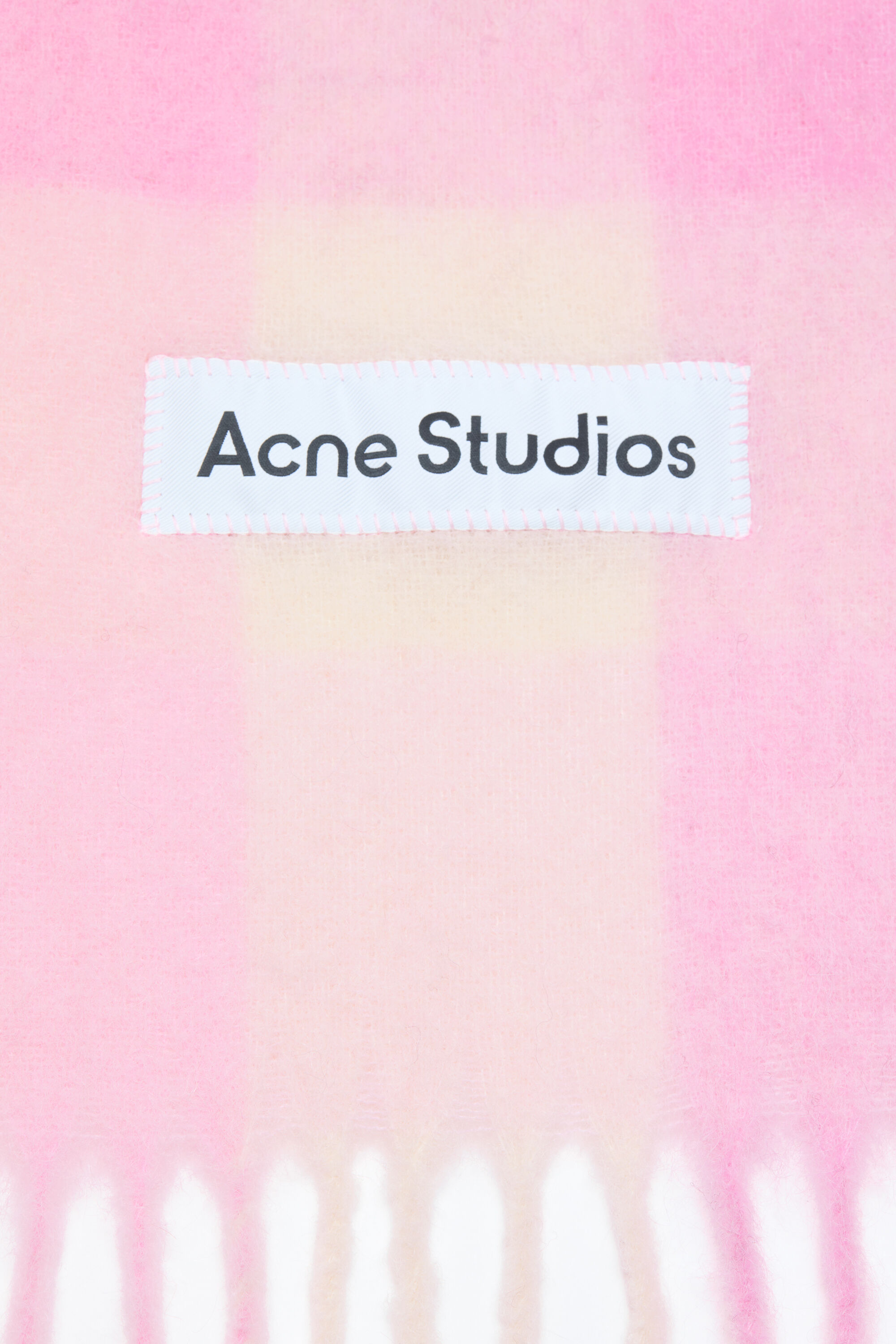 Acne Studios - Mohair checked scarf - Candy Pink/White/Pale Pink