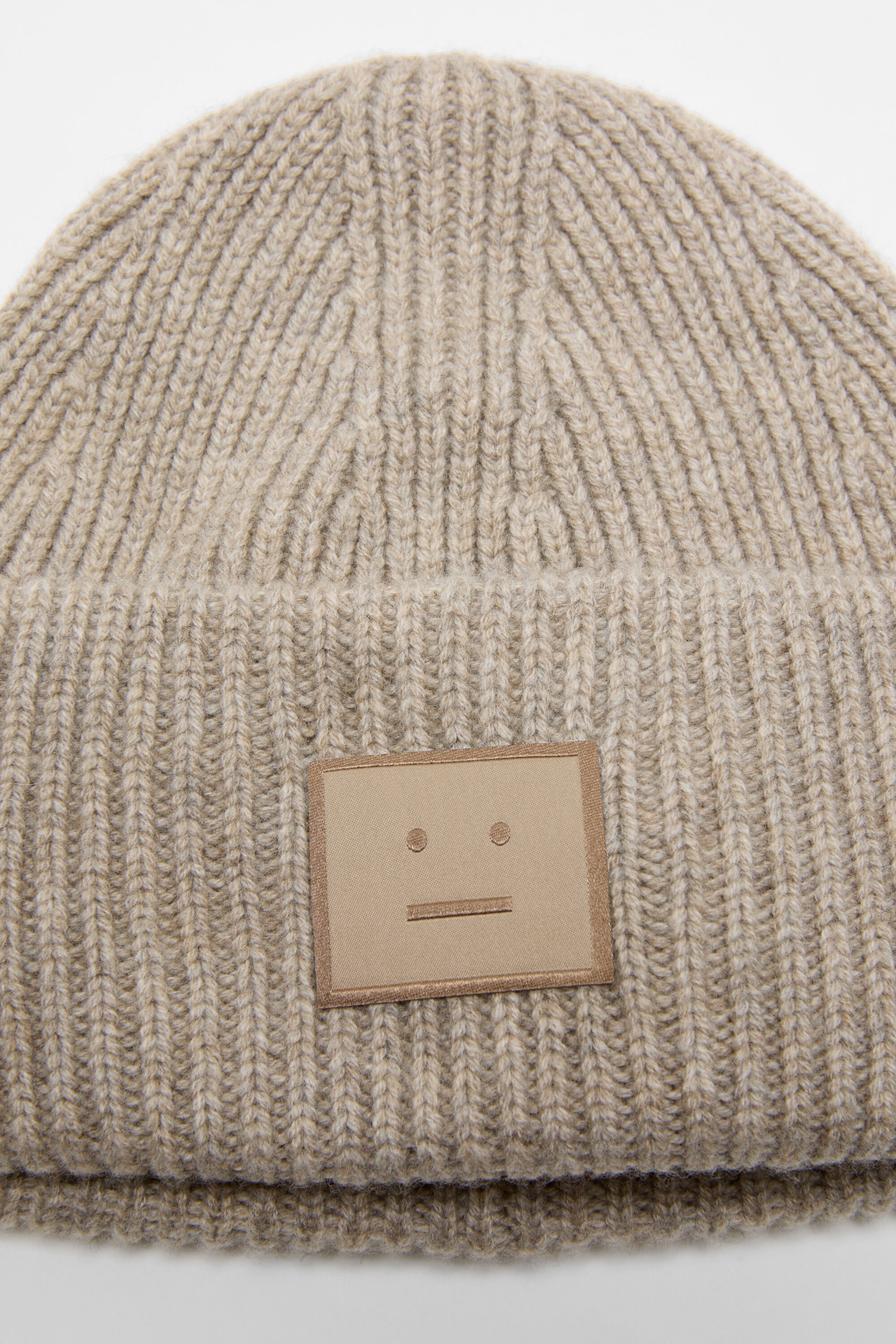 Acne Studios - Faceロゴビーニー - ヤク - グレージュメランジ