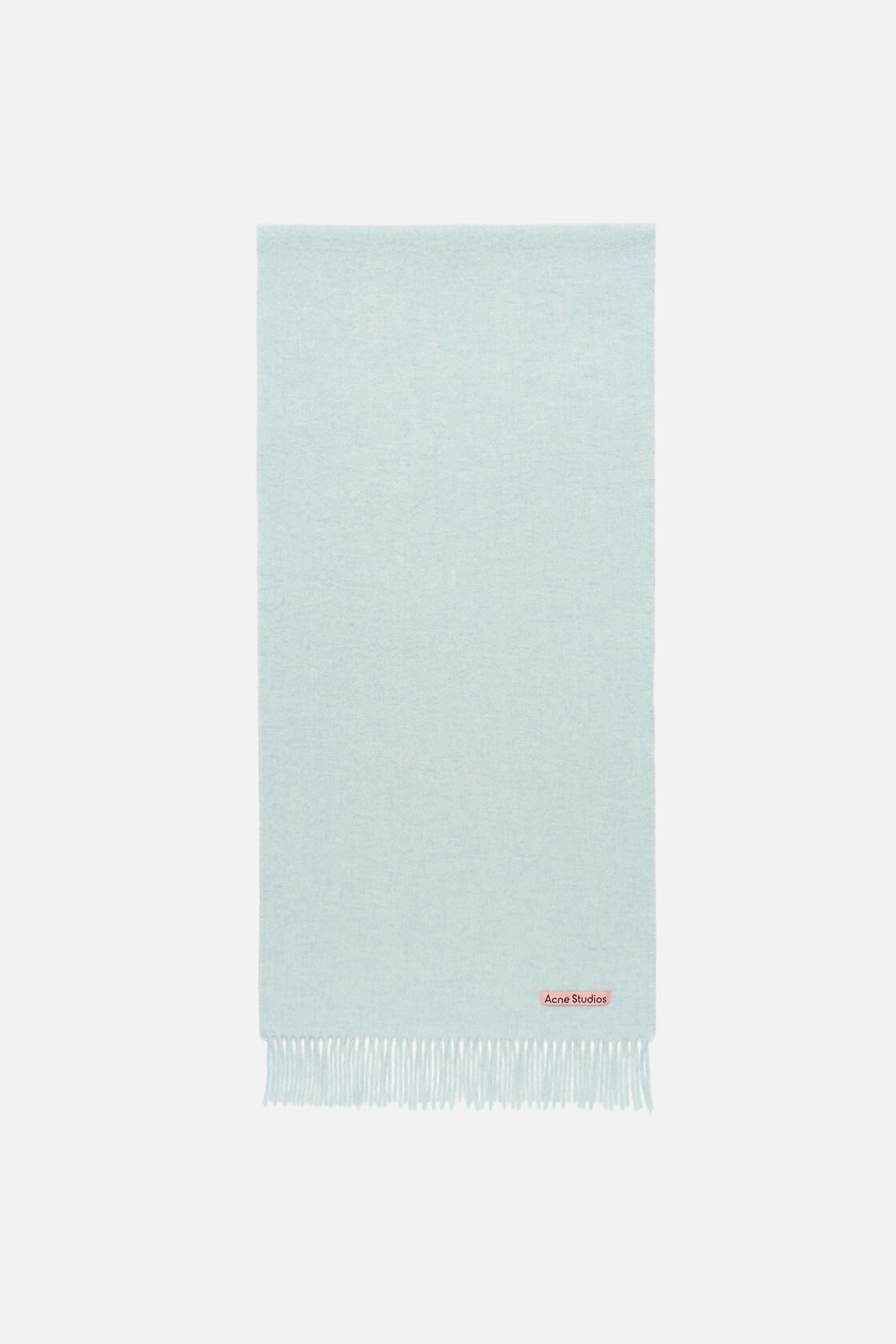 Fringe wool scarf &ndash; Narrow, Ice Blue Melange, 2000x