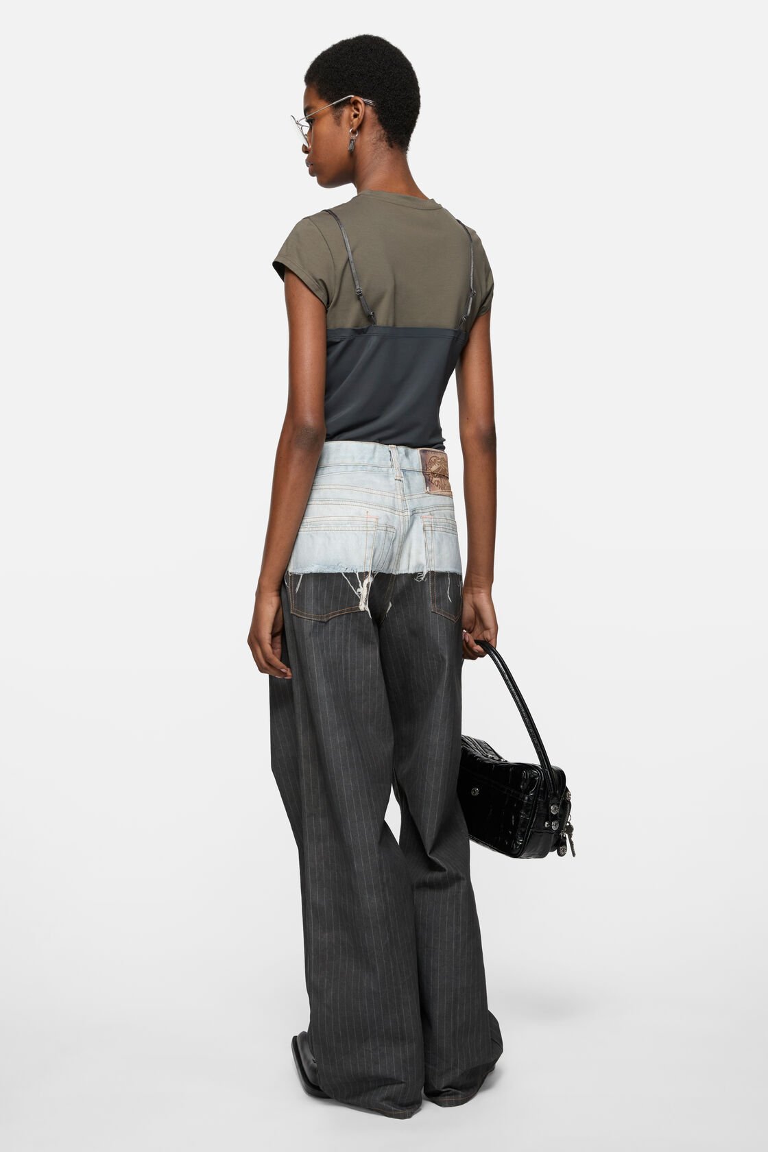 Layered lace t-shirt, Grey/anthracite, 2000x