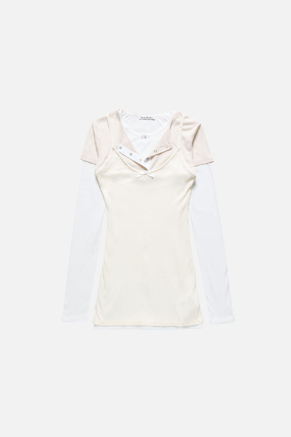 Layered mini dress, White/Off White, 2000x