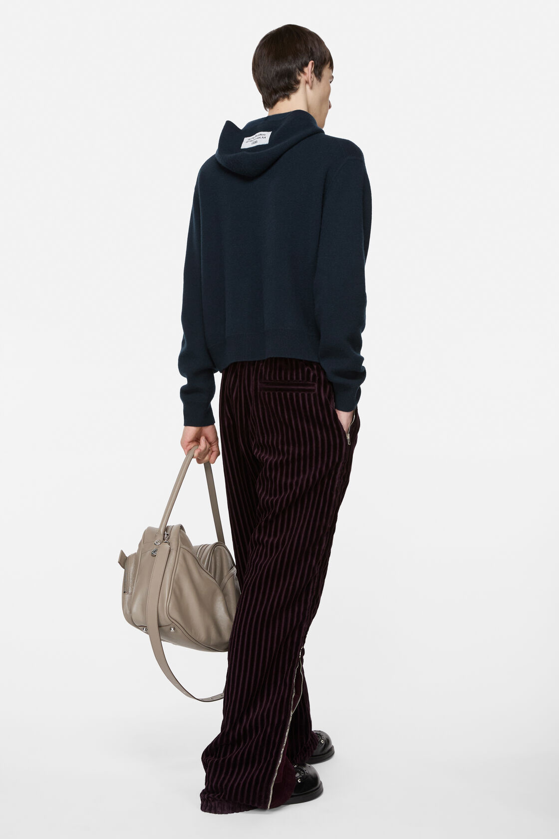 Cashmere hooded sweater, Ink blue, 2000x