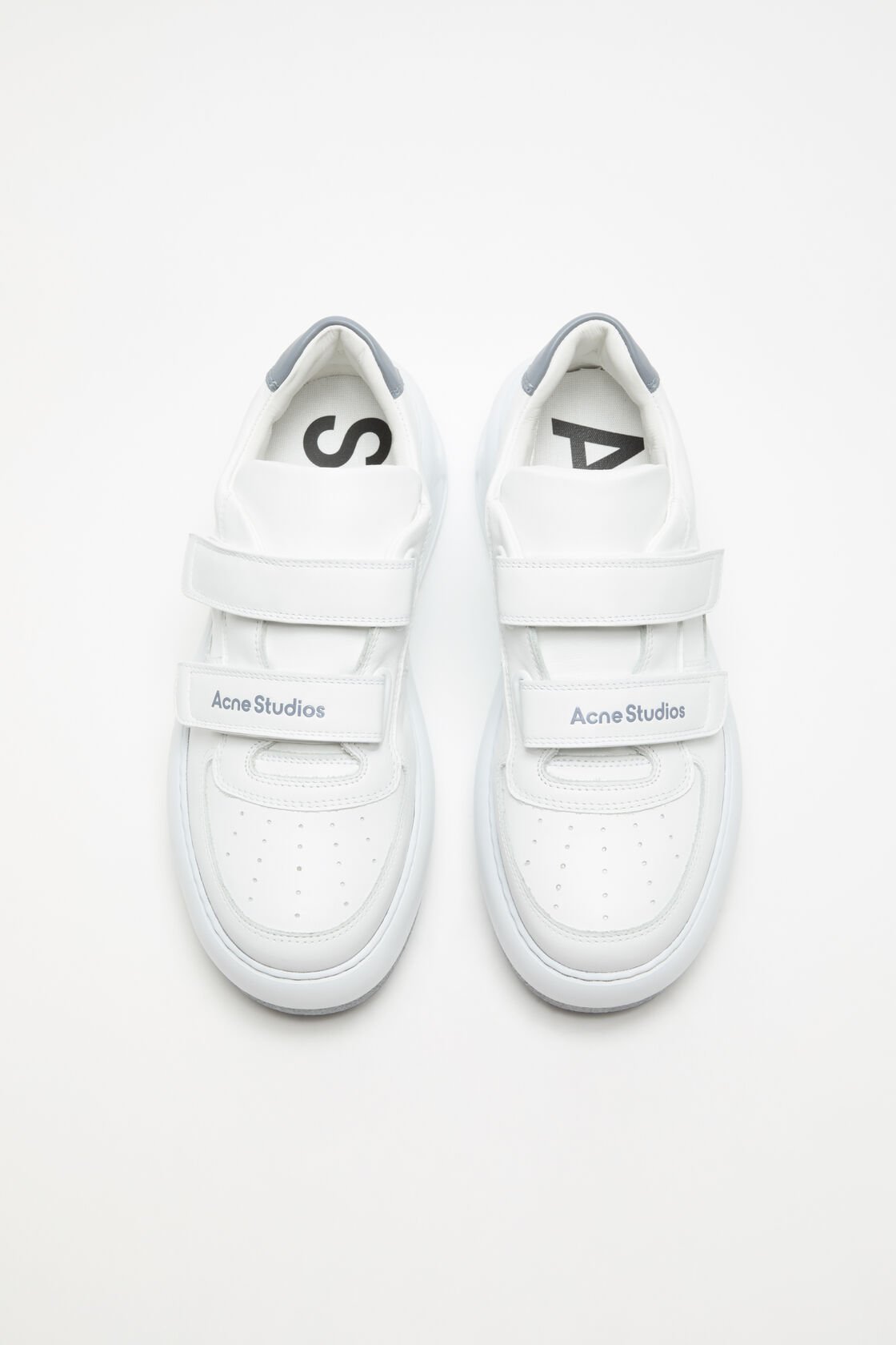Leather Velcro Sneakers, Grey/optic white, 2000x