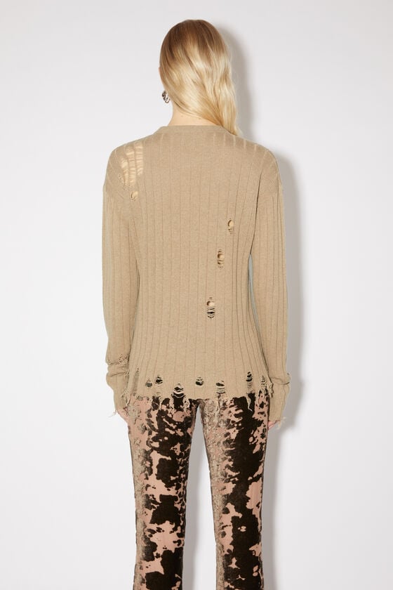 Acne Studios - Distressed polo shirt - Camel brown