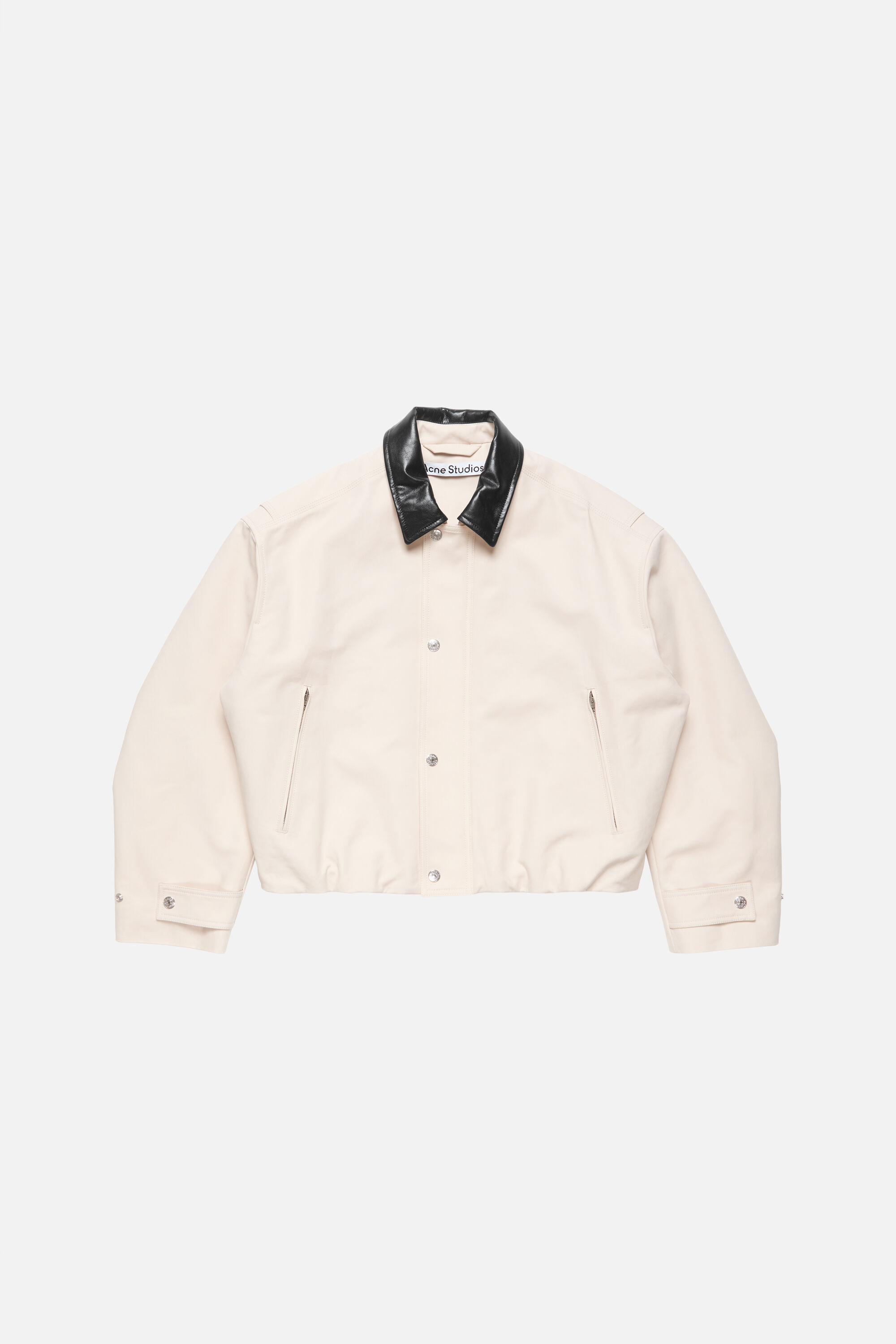Acne Studios - Bomber with leather collar - Light taupe