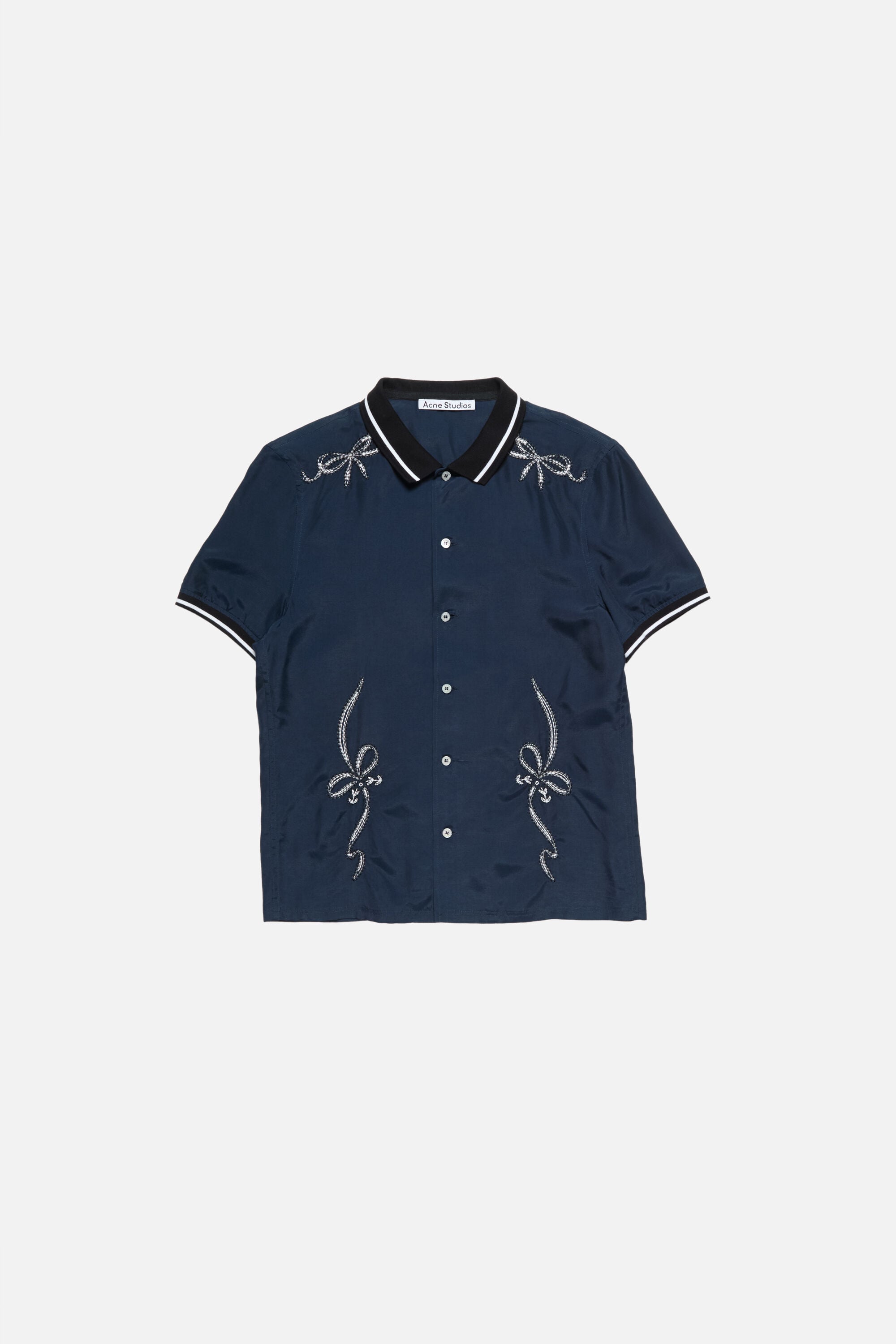 Acne Studios - Embroidered button-up shirt - Navy