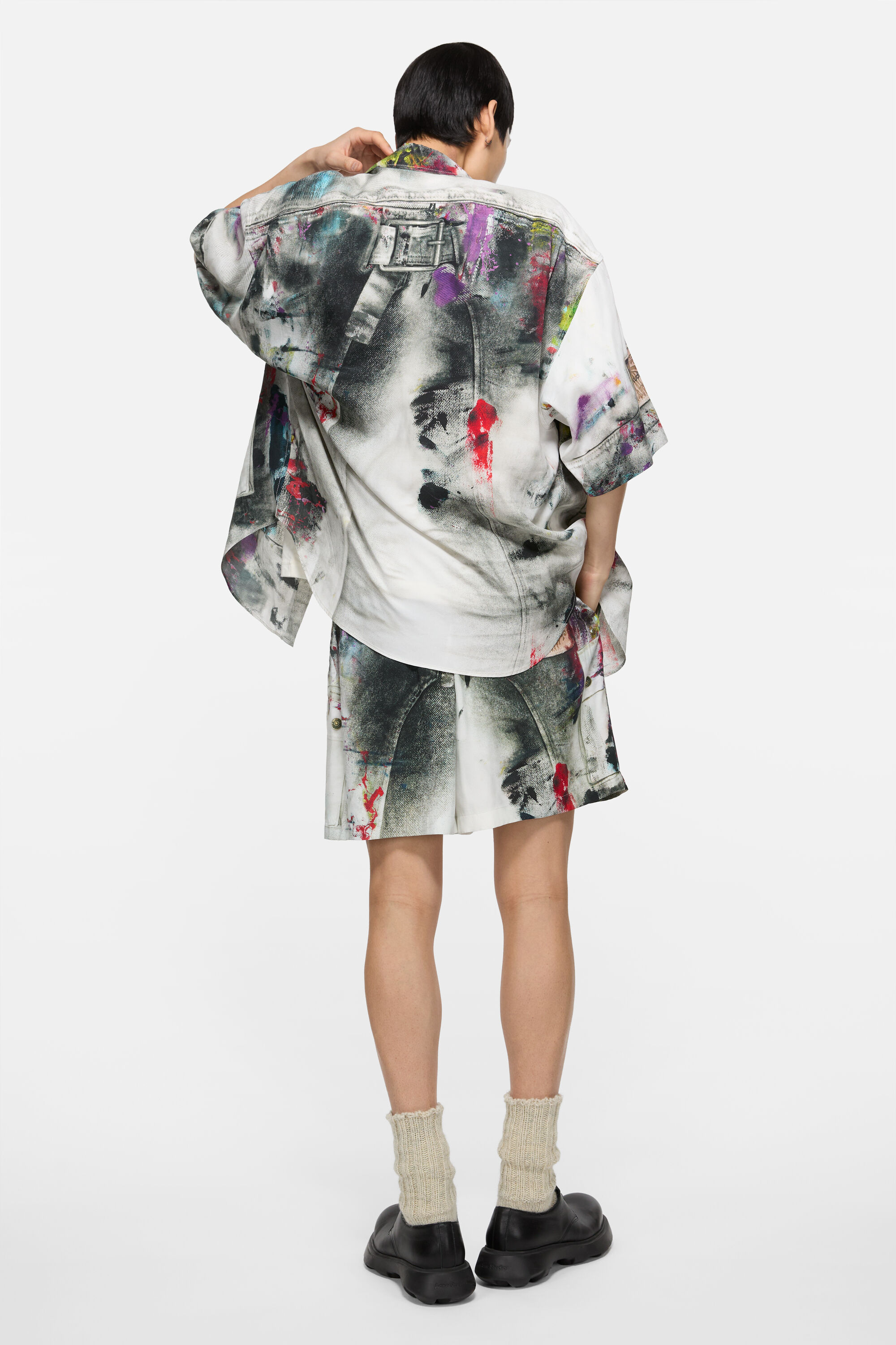 Acne Studios - Button-up shirt printed - White Multicolor