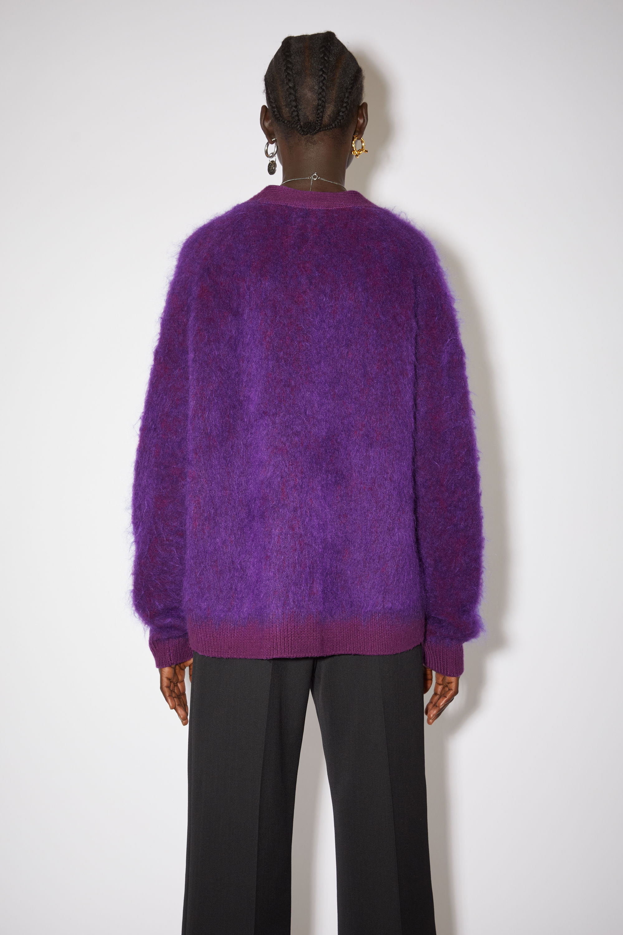 Acne Studios Wolle Cardigan aus einem Mohairgemisch in Lila Damen Bekleidung Pullover und Strickwaren Strickjacken 