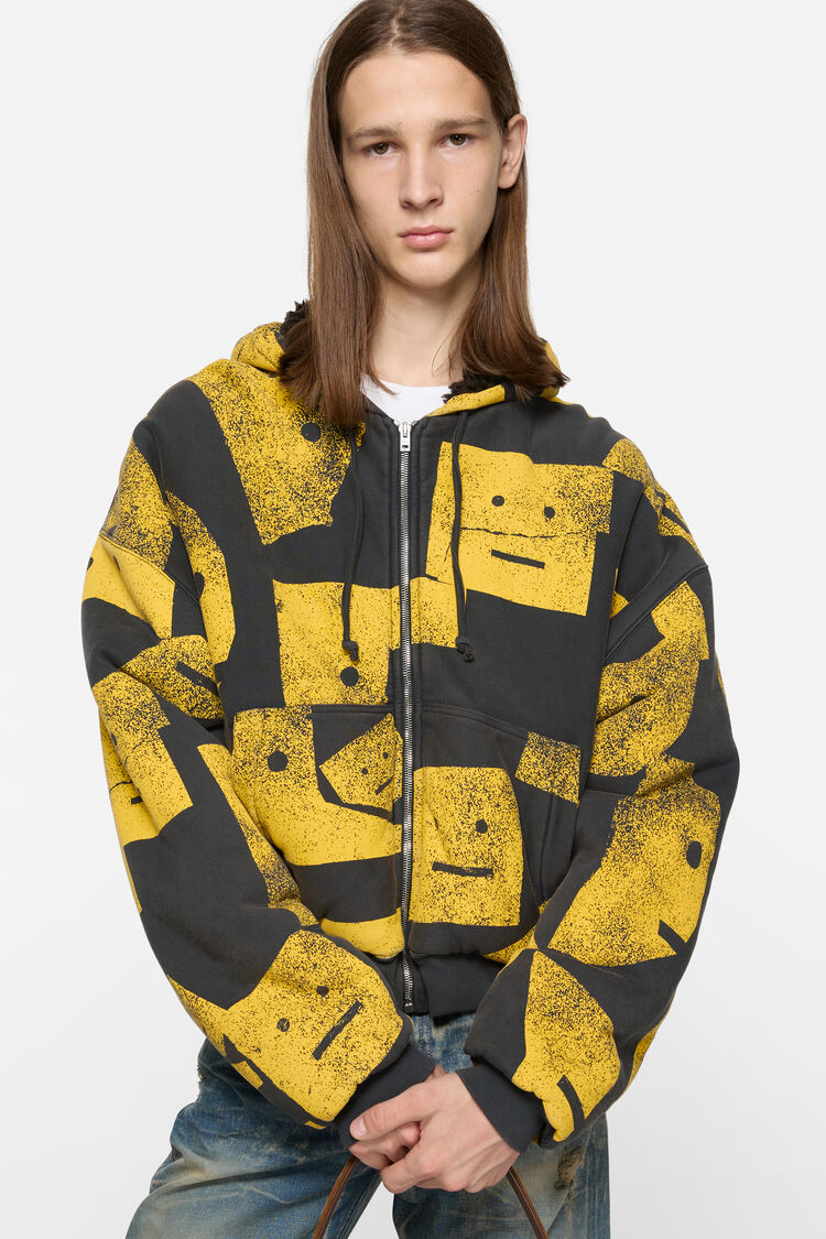 Face zip-up hoodie
