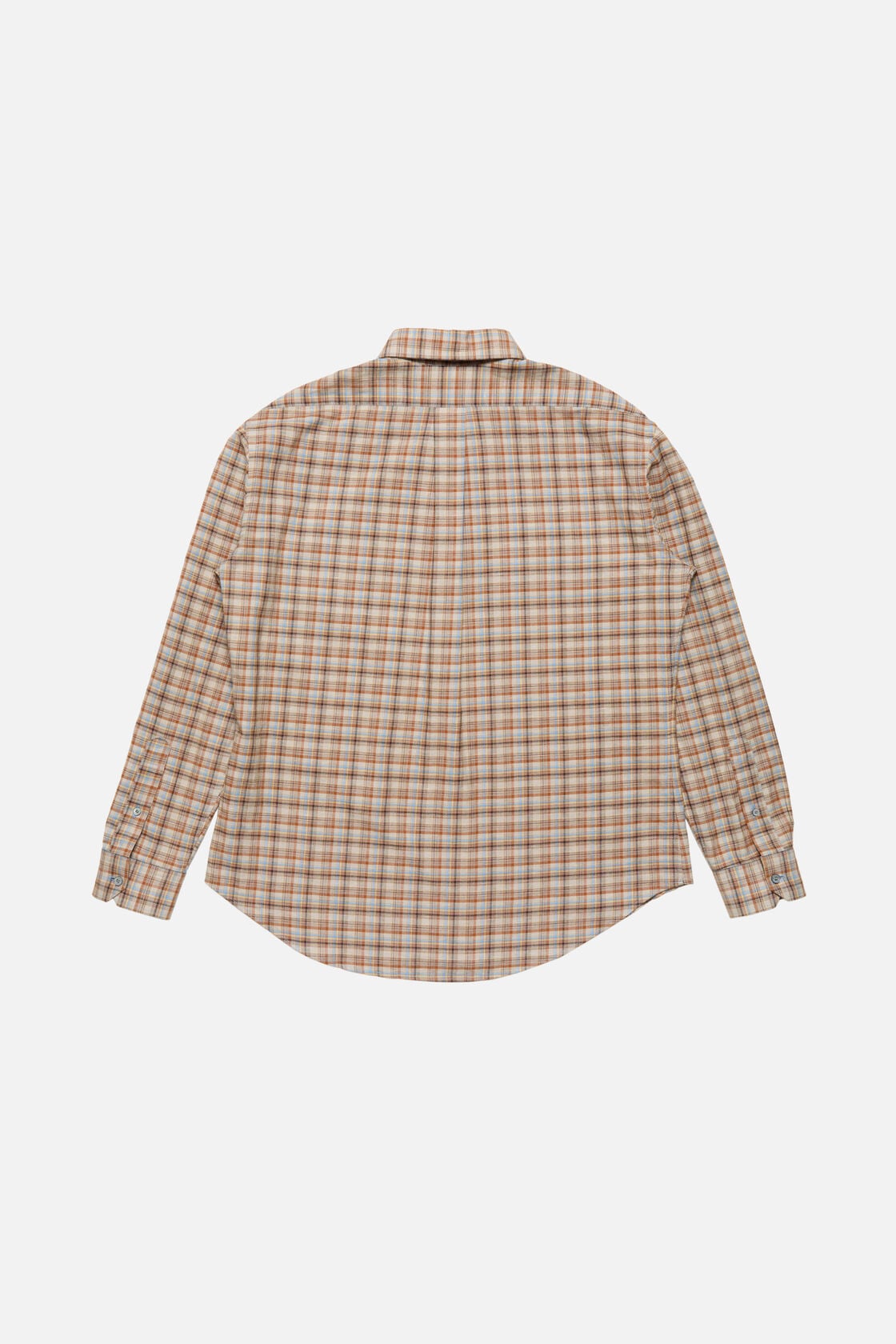 Checked cotton‑linen shirt, Brown/grey, 2000x