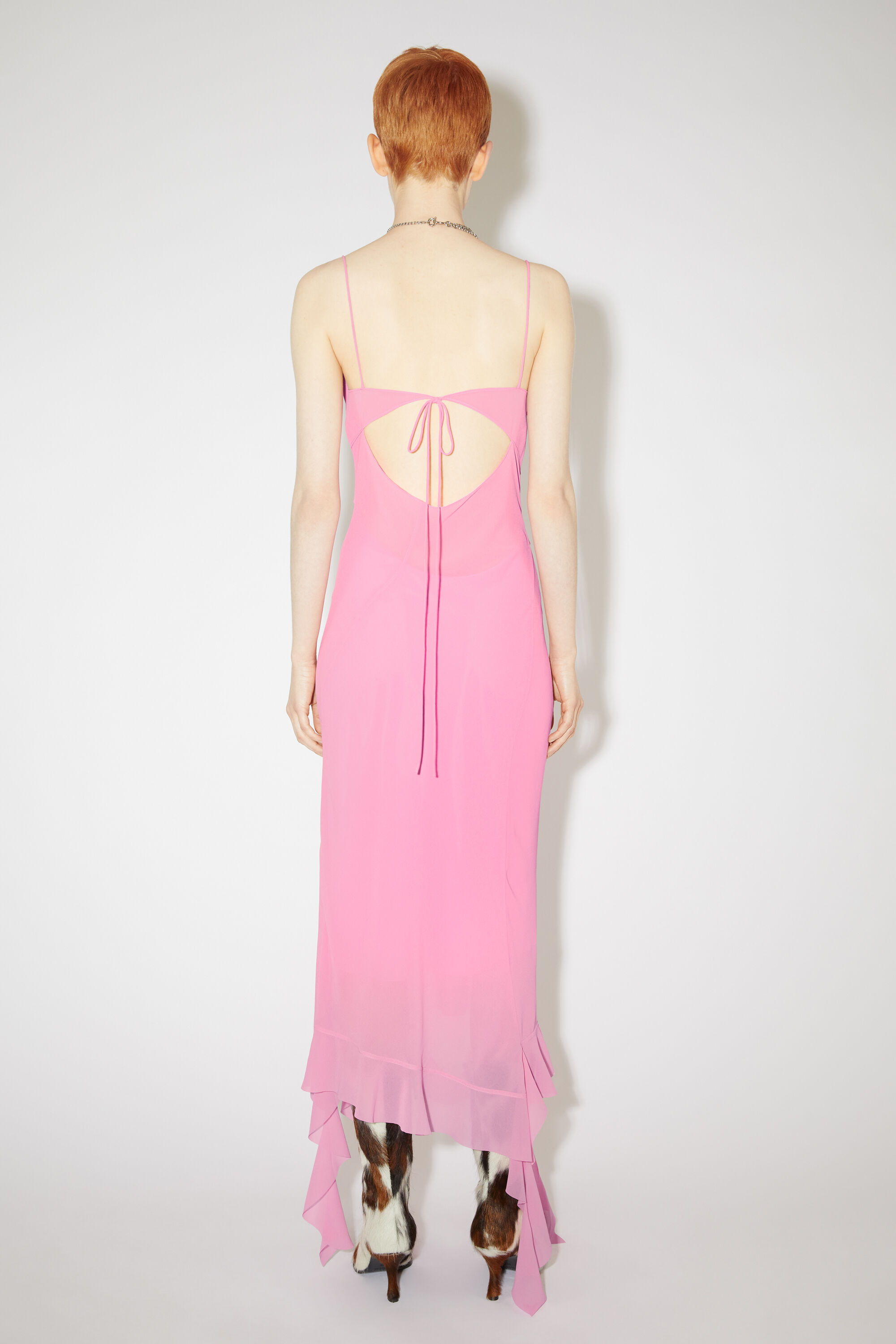 아크네 스튜디오 Acne Studios Ruffle strap dress - Bubble Pink,Bubble pink