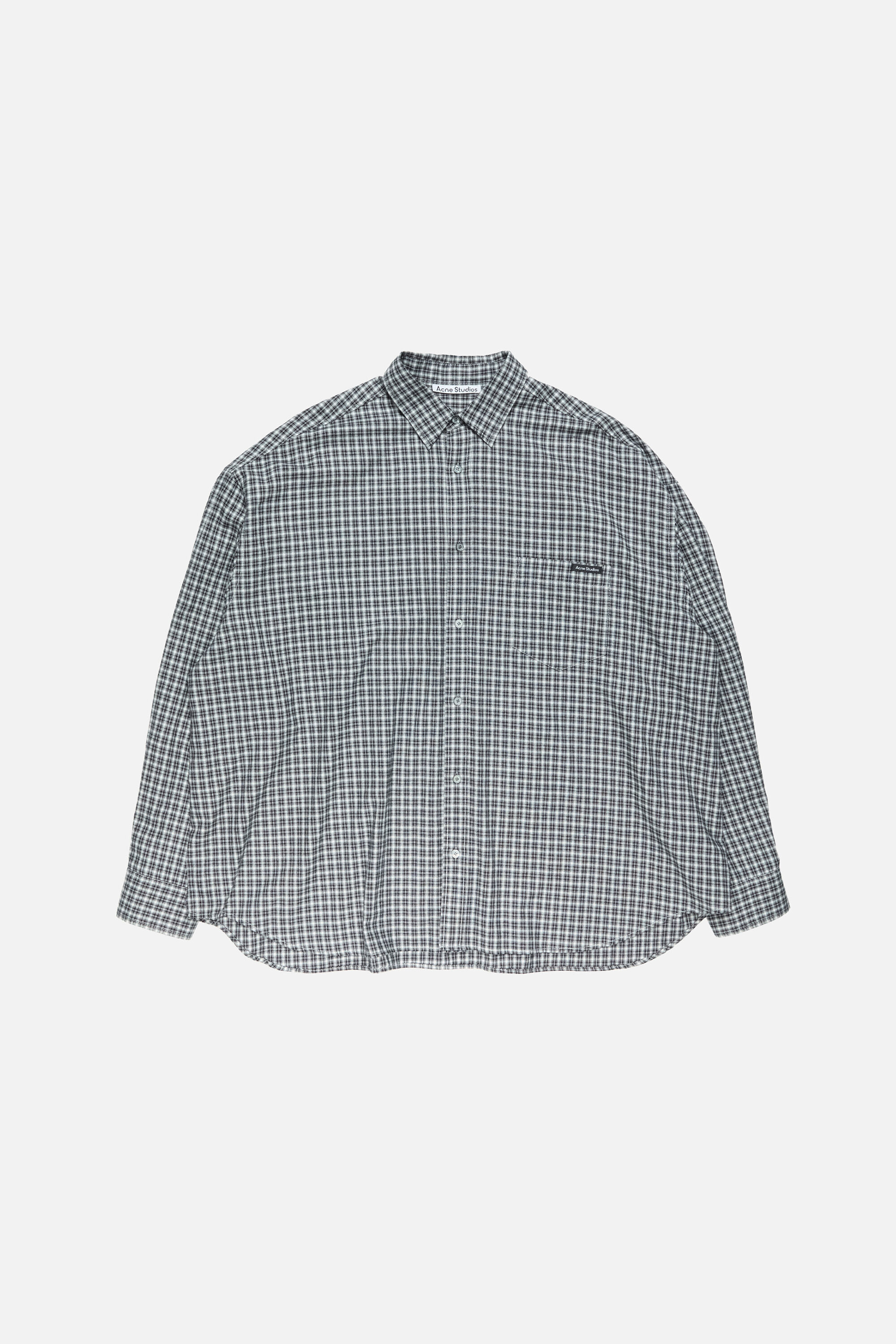 Acne Studios - フランネルボタンアップシャツ - ブラック/ホワイト